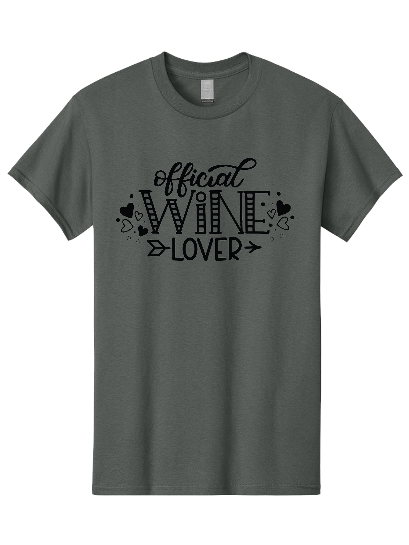 Official-Wine-Lover Men'S Graphic Tee, 100% Cotton, Comfortable Casual Summer Wear, Machine Washable, Wine Lover, Wine Enthusiast, Wine Quote, Wine Design, Typography, Hearts, Arrows, Wine Lover Quote, Lettering, Wine Art Aad980 5