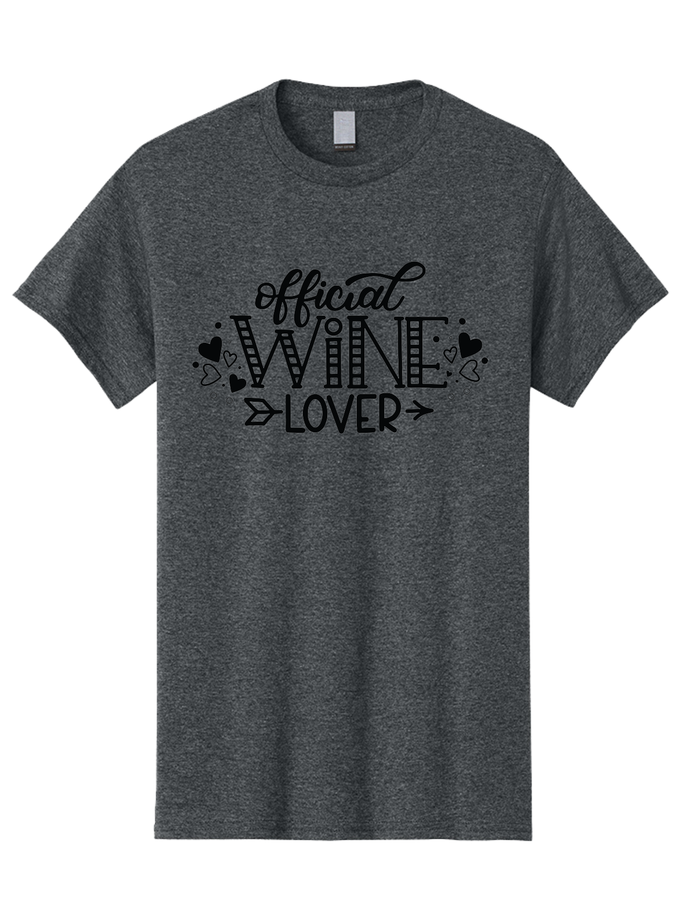 Official-Wine-Lover Men'S Graphic Tee, 100% Cotton, Comfortable Casual Summer Wear, Machine Washable, Wine Lover, Wine Enthusiast, Wine Quote, Wine Design, Typography, Hearts, Arrows, Wine Lover Quote, Lettering, Wine Art Aad980 11