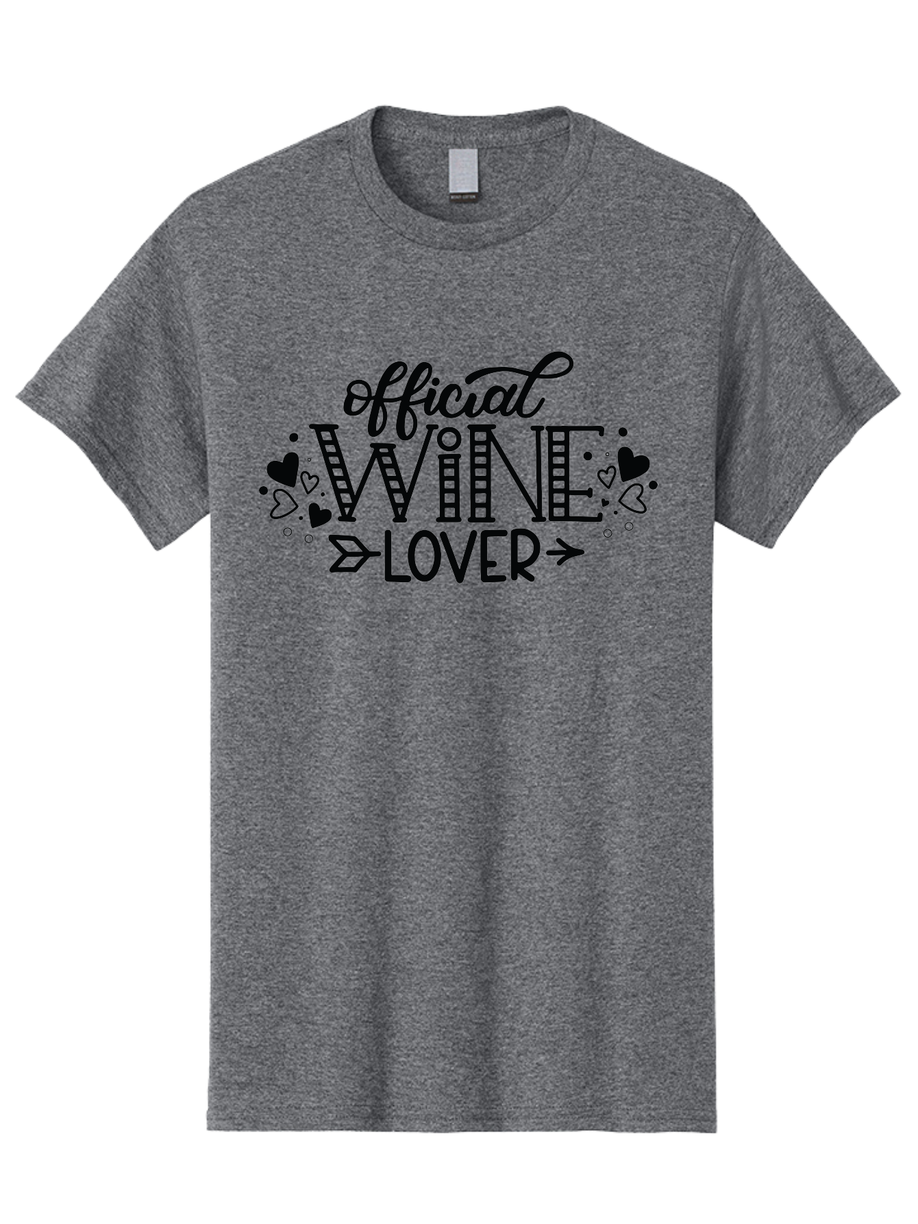 Official-Wine-Lover Men'S Graphic Tee, 100% Cotton, Comfortable Casual Summer Wear, Machine Washable, Wine Lover, Wine Enthusiast, Wine Quote, Wine Design, Typography, Hearts, Arrows, Wine Lover Quote, Lettering, Wine Art Aad980 19