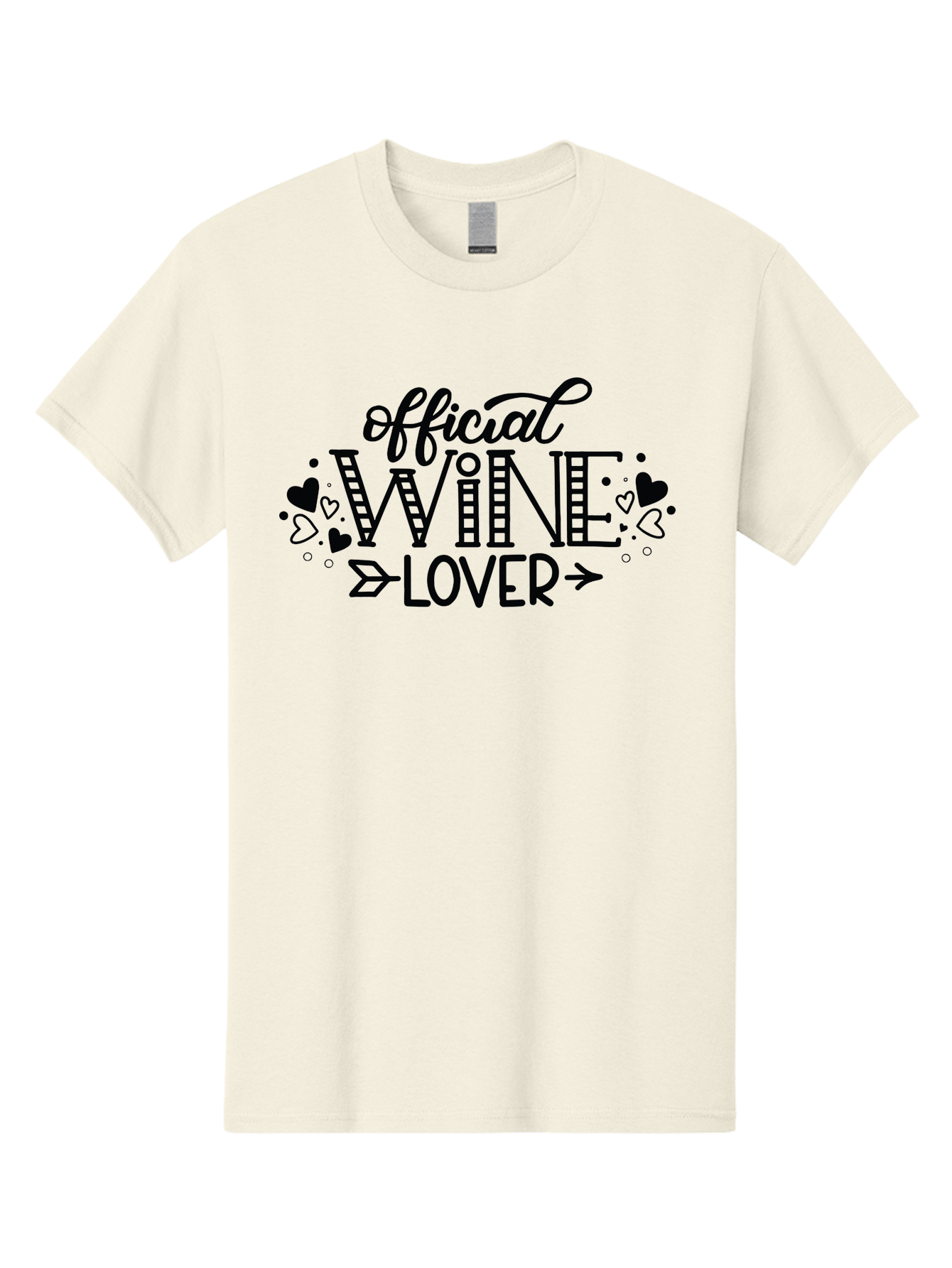 Official-Wine-Lover Men'S Graphic Tee, 100% Cotton, Comfortable Casual Summer Wear, Machine Washable, Wine Lover, Wine Enthusiast, Wine Quote, Wine Design, Typography, Hearts, Arrows, Wine Lover Quote, Lettering, Wine Art Aad980 3