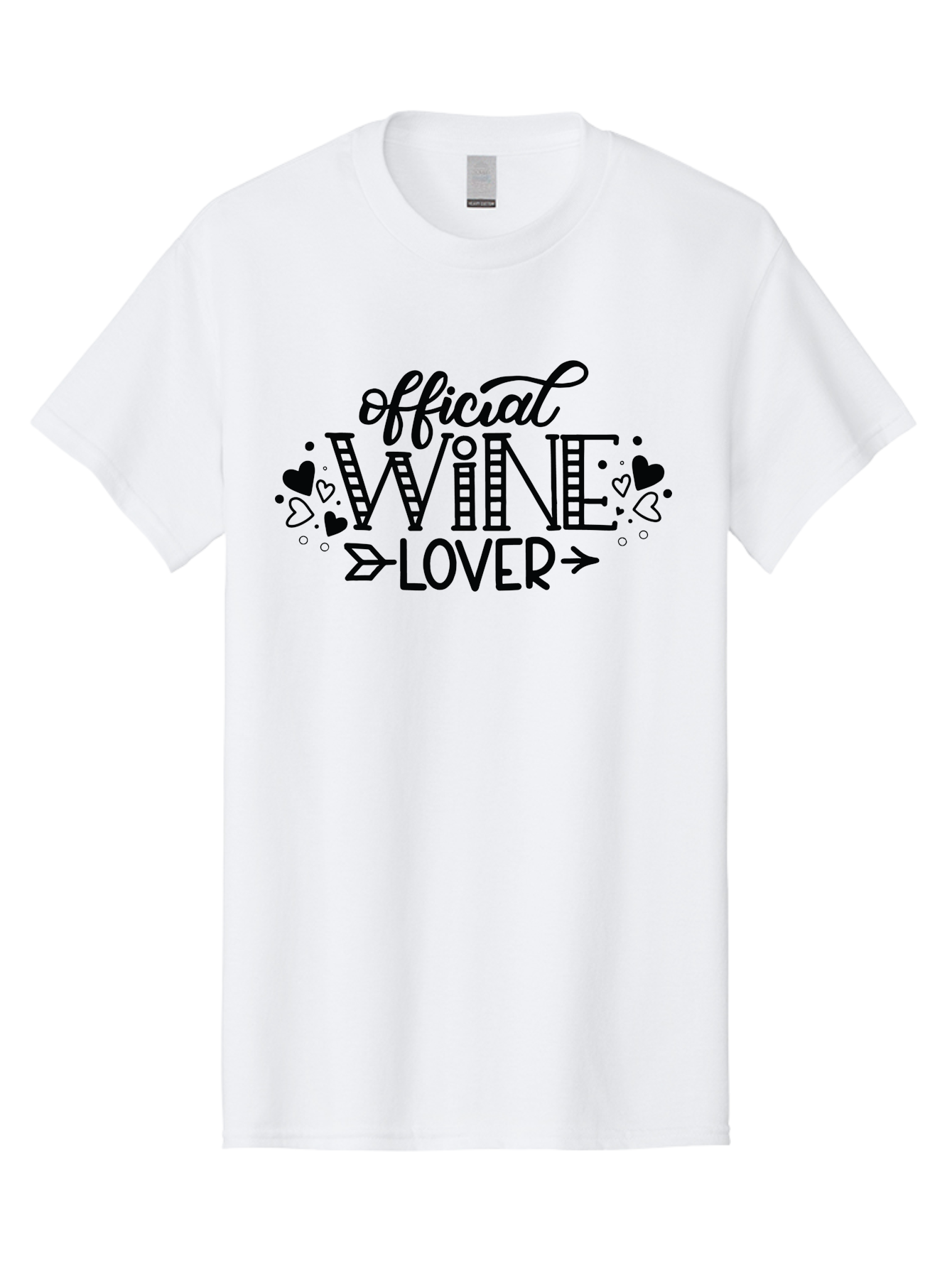 Official-Wine-Lover Men'S Graphic Tee, 100% Cotton, Comfortable Casual Summer Wear, Machine Washable, Wine Lover, Wine Enthusiast, Wine Quote, Wine Design, Typography, Hearts, Arrows, Wine Lover Quote, Lettering, Wine Art Aad980 21