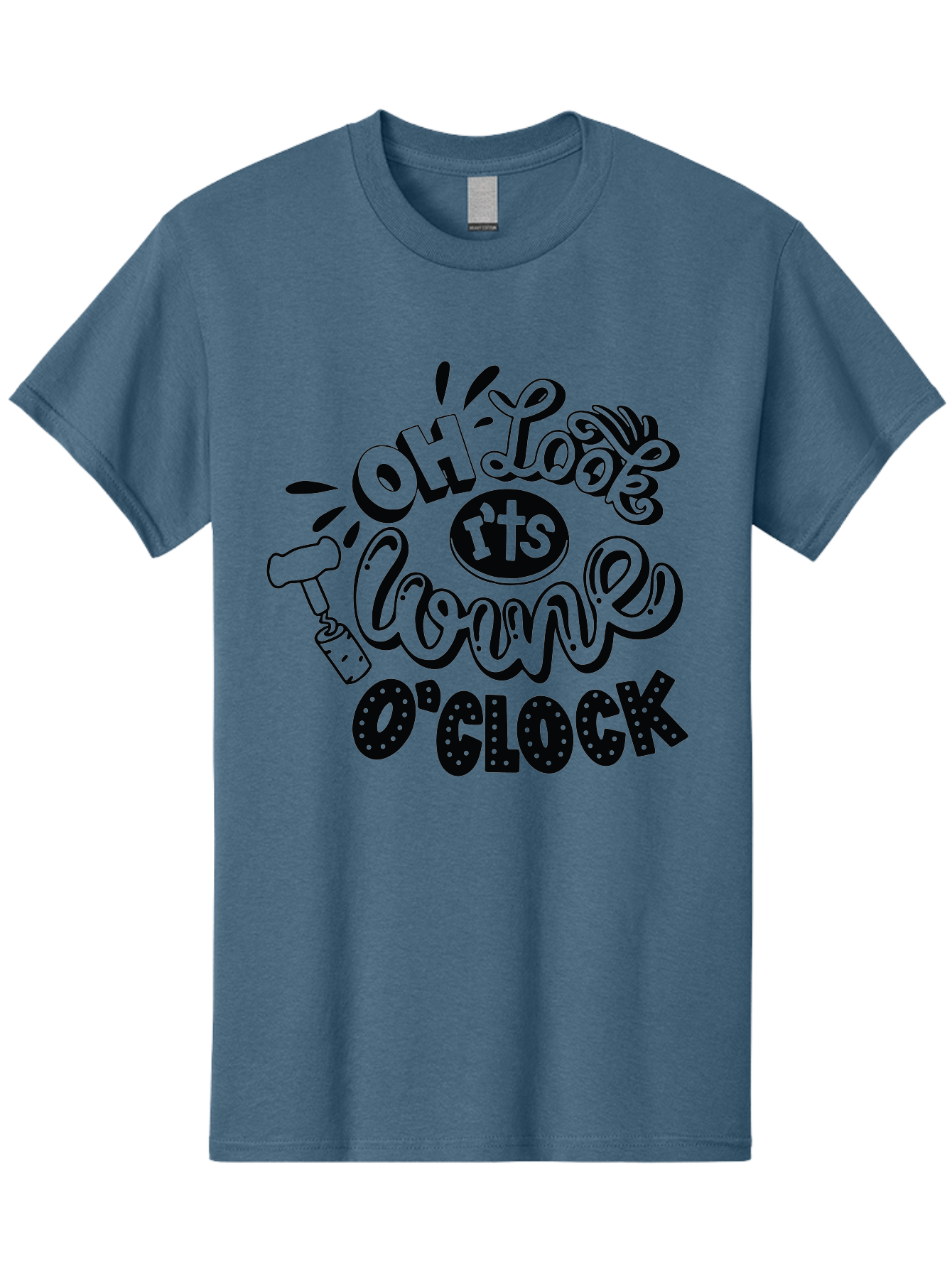 Oh-Look-R-Ts-Loone-O-Clock Men'S Graphic Tee, 100% Cotton, Comfortable Casual Summer Wear, Machine Washable, Humorous Typography, Quirky Clock, Playful Design, Whimsical Art, Connie, Cartoon Style, Black And Green, Funny Quotes Aad981 5