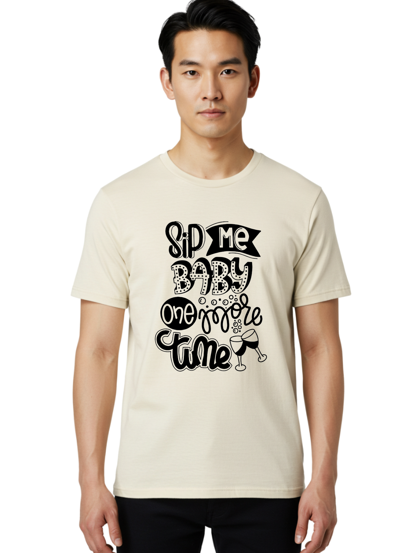 Sip-Me-Baby-One-More-Time Men'S Graphic Tee, 100% Cotton, Comfortable Casual Summer Wear, Machine Washable, Funny Quote, Sassy Phrase, Wine Glass, Champagne Toast, Party Time, Celebration, Sip Me Baby One More Time, Humor, Celebration Quote Aad984 26