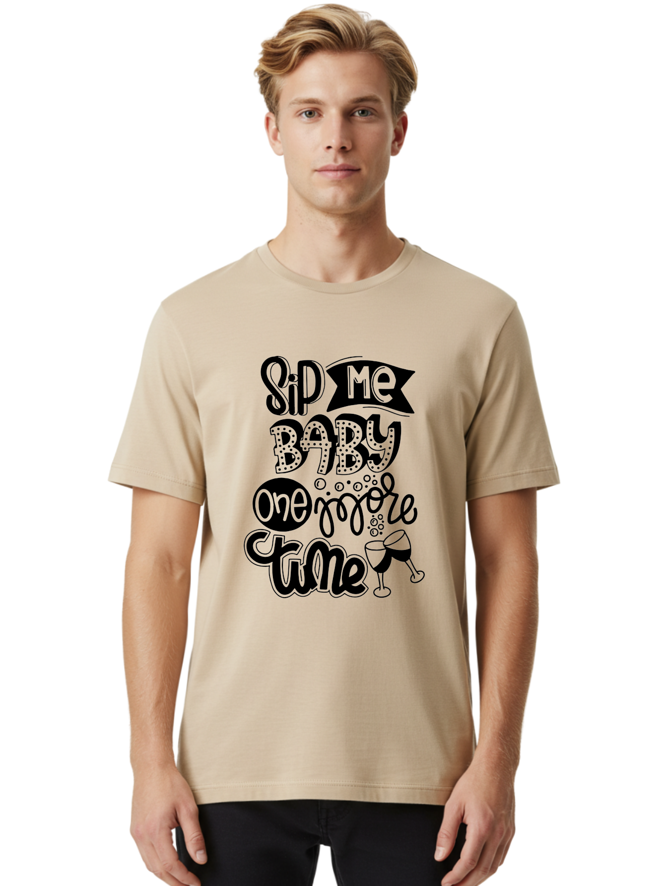 Sip-Me-Baby-One-More-Time Men'S Graphic Tee, 100% Cotton, Comfortable Casual Summer Wear, Machine Washable, Funny Quote, Sassy Phrase, Wine Glass, Champagne Toast, Party Time, Celebration, Sip Me Baby One More Time, Humor, Celebration Quote Aad984 14