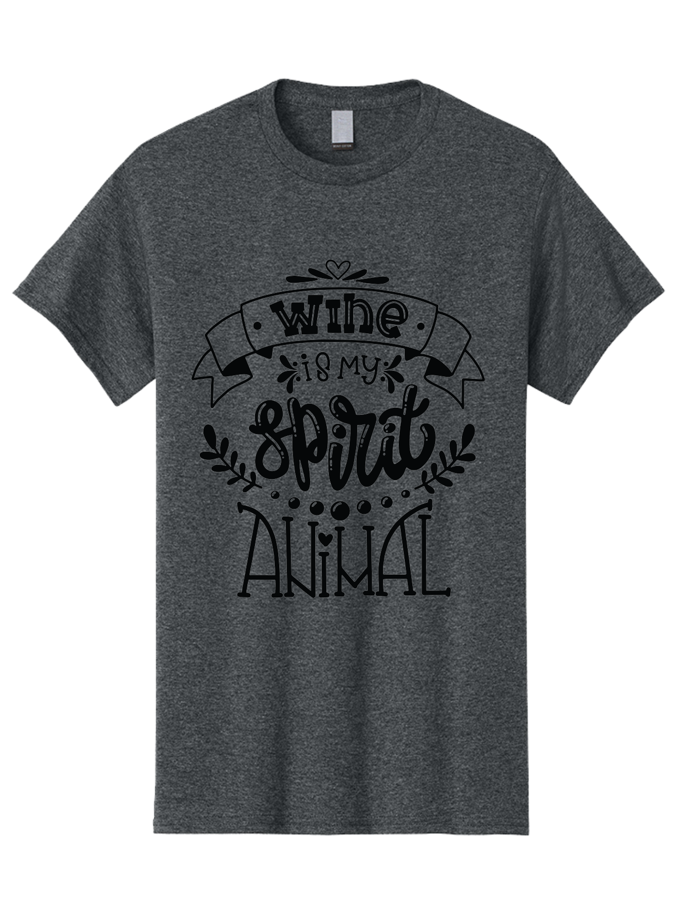 Wine-Is-My-Spirit-Animal Men'S Graphic Tee, 100% Cotton, Comfortable Casual Summer Wear, Machine Washable, Wine Quotes, Funny Sayings, Inspirational Phrases, Typographic Design, Decorative Fonts, Creative Typography, Wine Lovers Aad987 7