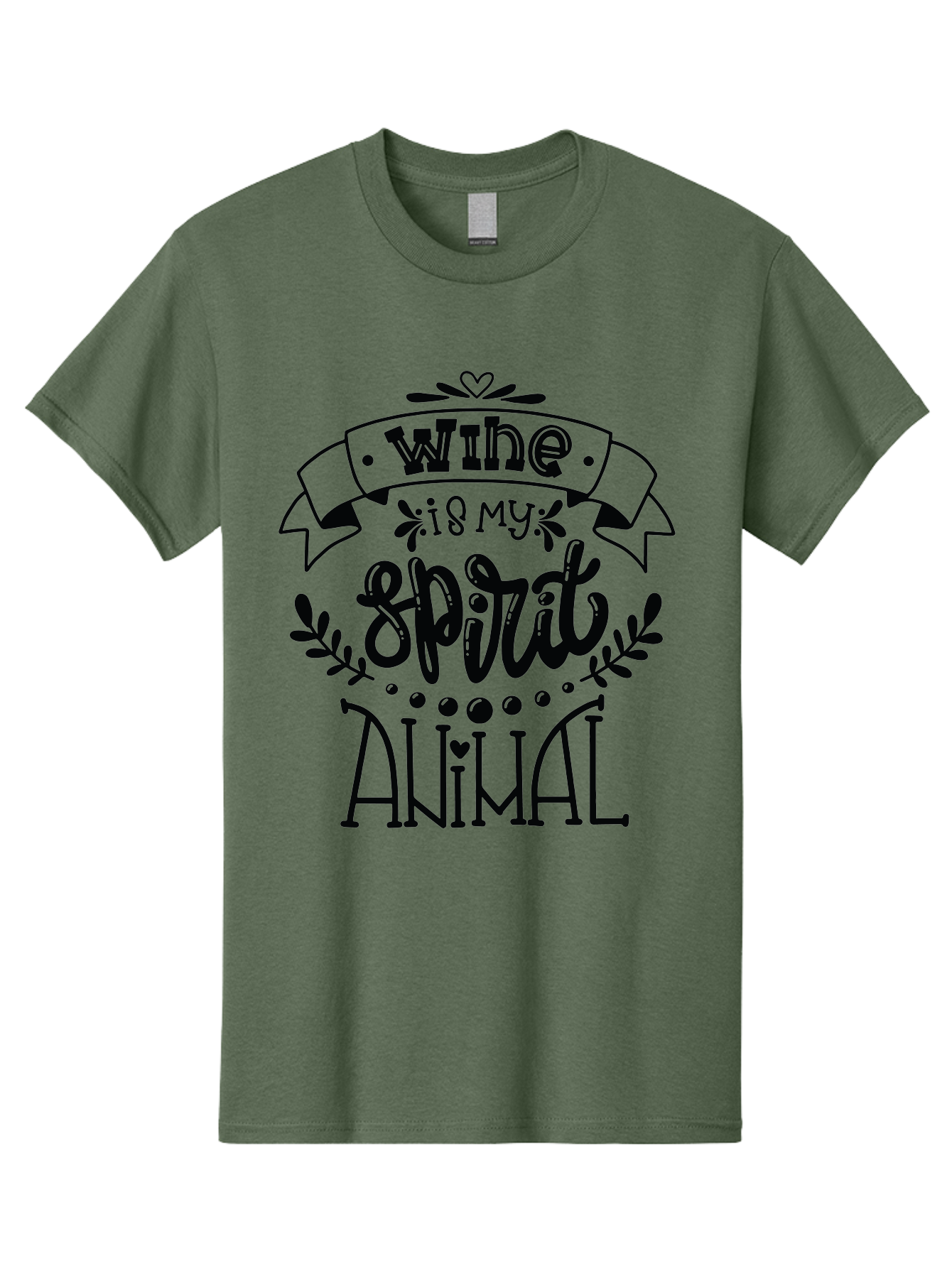 Wine-Is-My-Spirit-Animal Men'S Graphic Tee, 100% Cotton, Comfortable Casual Summer Wear, Machine Washable, Wine Quotes, Funny Sayings, Inspirational Phrases, Typographic Design, Decorative Fonts, Creative Typography, Wine Lovers Aad987 17
