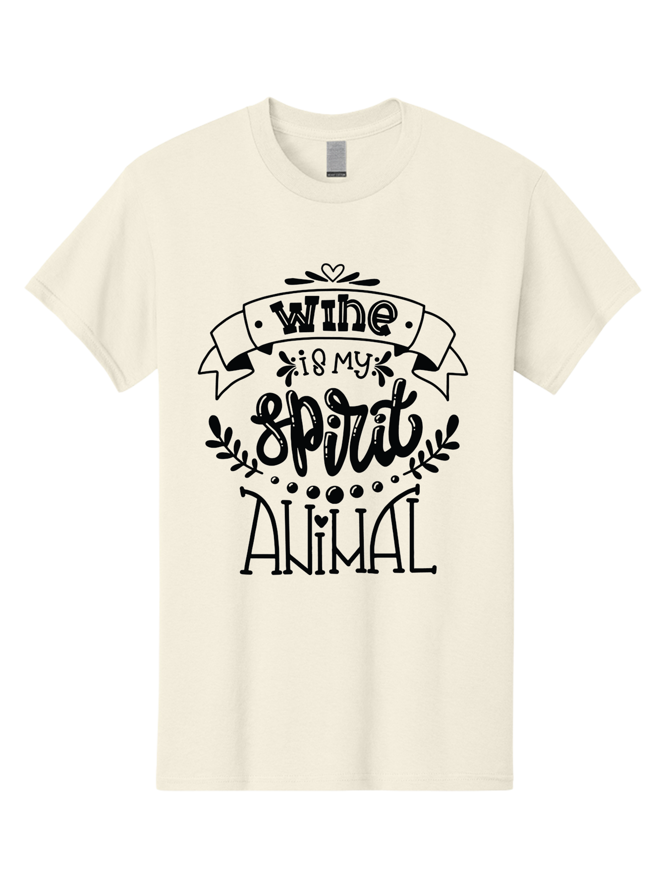 Wine-Is-My-Spirit-Animal Men'S Graphic Tee, 100% Cotton, Comfortable Casual Summer Wear, Machine Washable, Wine Quotes, Funny Sayings, Inspirational Phrases, Typographic Design, Decorative Fonts, Creative Typography, Wine Lovers Aad987 1