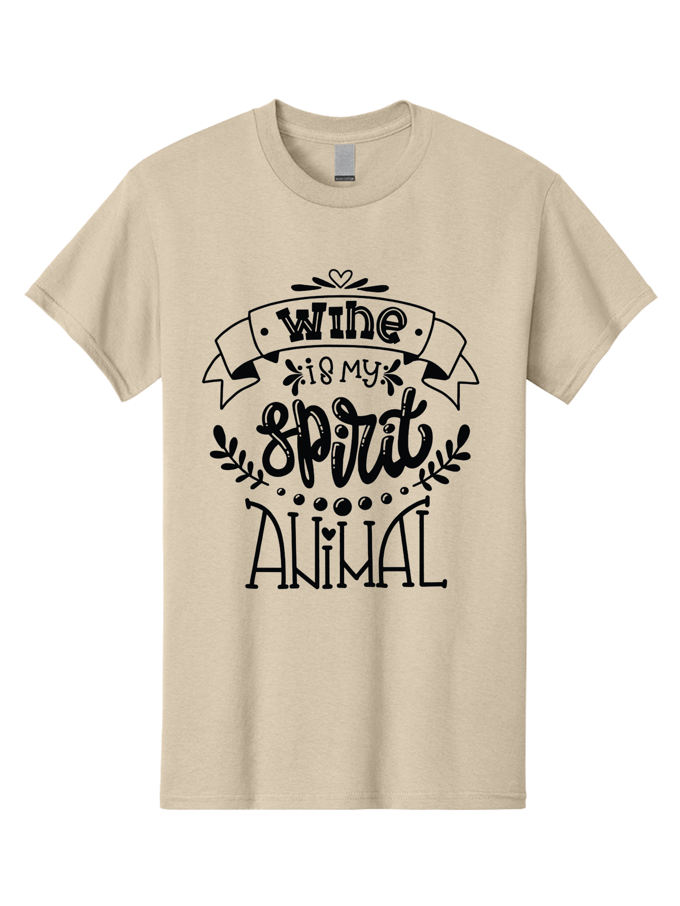 Wine-Is-My-Spirit-Animal Men'S Graphic Tee, 100% Cotton, Comfortable Casual Summer Wear, Machine Washable, Wine Quotes, Funny Sayings, Inspirational Phrases, Typographic Design, Decorative Fonts, Creative Typography, Wine Lovers Aad987 21