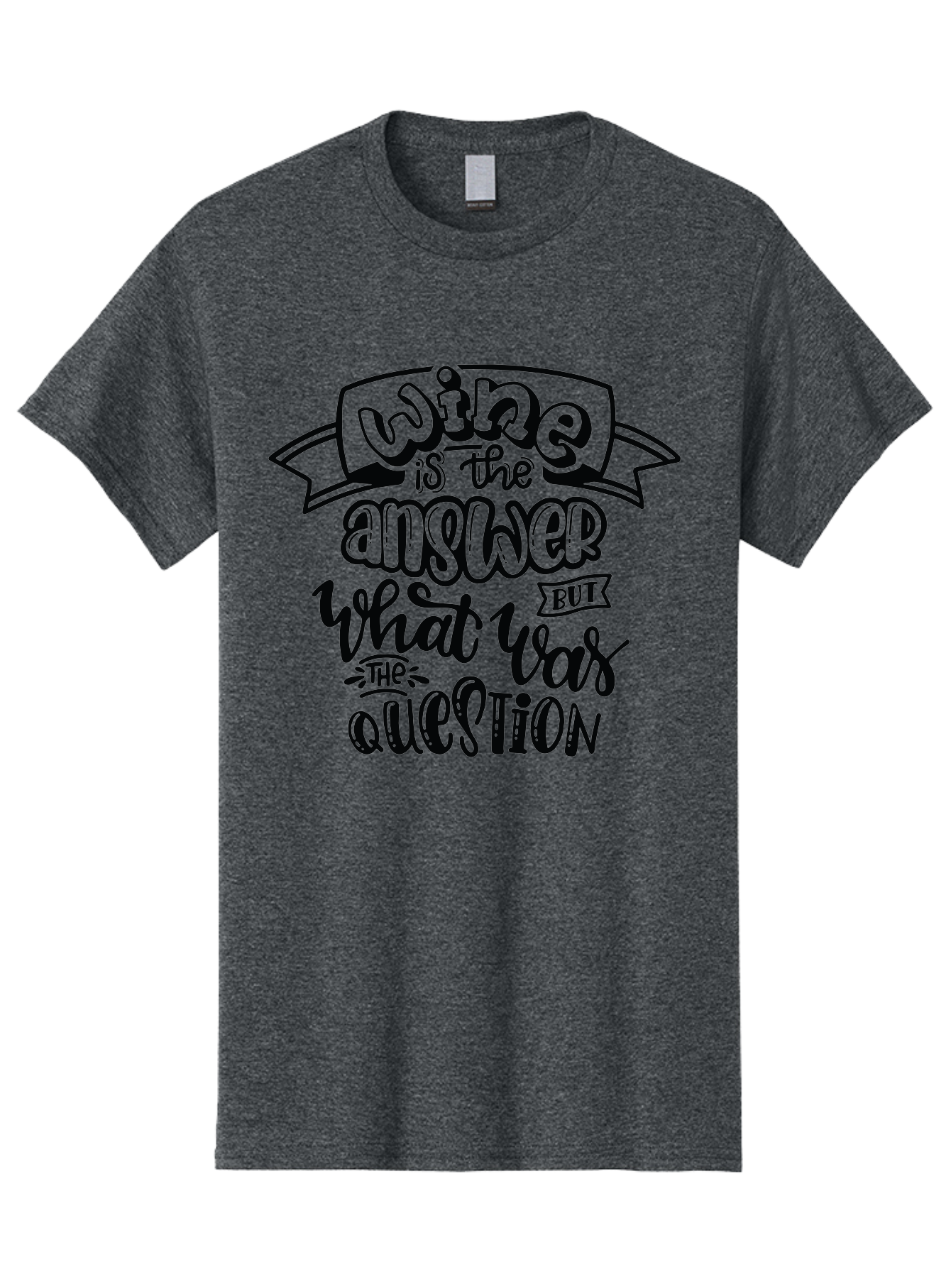 Wine-Is-The-Answer Men'S Graphic Tee, 100% Cotton, Comfortable Casual Summer Wear, Machine Washable, Wine Quotes, Funny Sayings, Hand Lettering, Typography, Humor, Wine Lovers, Witty Phrases, Comedic Relief, Drinking Quotes Aad988 13