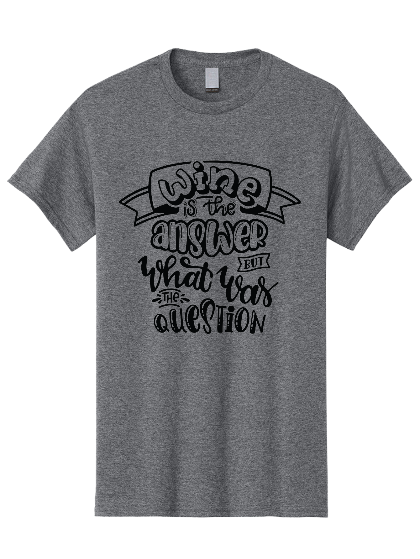 Wine-Is-The-Answer Men'S Graphic Tee, 100% Cotton, Comfortable Casual Summer Wear, Machine Washable, Wine Quotes, Funny Sayings, Hand Lettering, Typography, Humor, Wine Lovers, Witty Phrases, Comedic Relief, Drinking Quotes Aad988 21