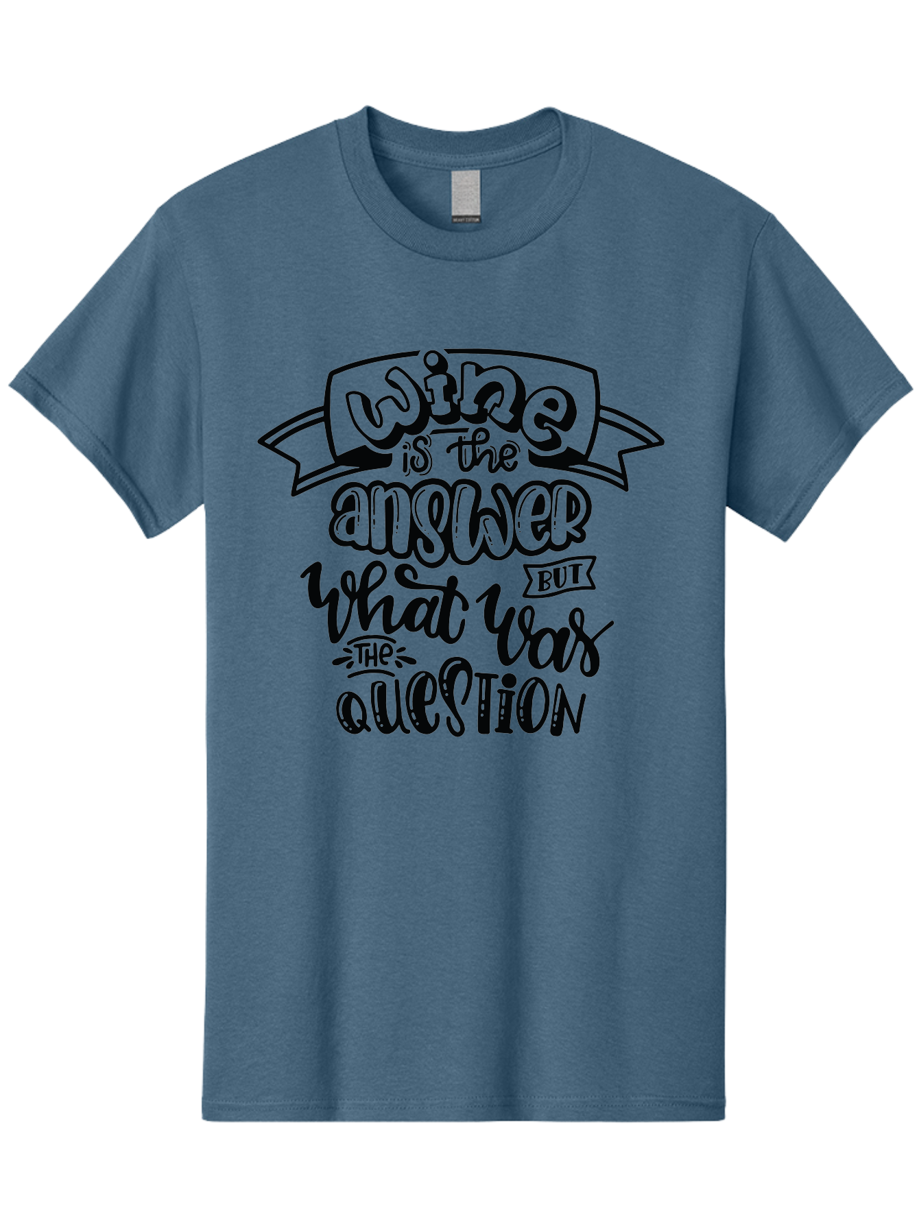 Wine-Is-The-Answer Men'S Graphic Tee, 100% Cotton, Comfortable Casual Summer Wear, Machine Washable, Wine Quotes, Funny Sayings, Hand Lettering, Typography, Humor, Wine Lovers, Witty Phrases, Comedic Relief, Drinking Quotes Aad988 11