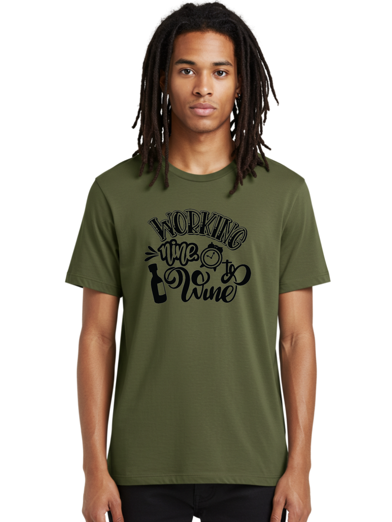 Working-Nine-To-Wine Men'S Graphic Tee, 100% Cotton, Comfortable Casual Summer Wear, Machine Washable, Wine Bottle, Clock, Pun On Working Nine To Five, Humorous Quote, Funny Design, Wine Lover, Office Humor, Wine Culture Aad989 6
