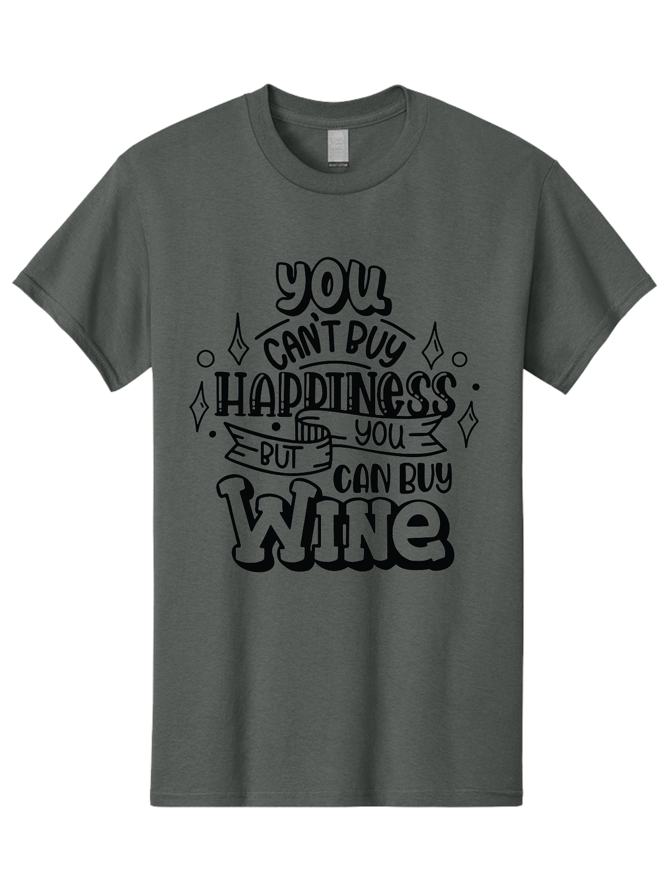 You-Can-T-Buy-Happiness-But-You-Can-Buy-Wine Men'S Graphic Tee, 100% Cotton, Comfortable Casual Summer Wear, Machine Washable, Funny Quote, Wine Lovers, Happiness And Wine, Inspirational Saying, Motivational Phrase, Wine Quote, Humor And Wine, Aad990 11
