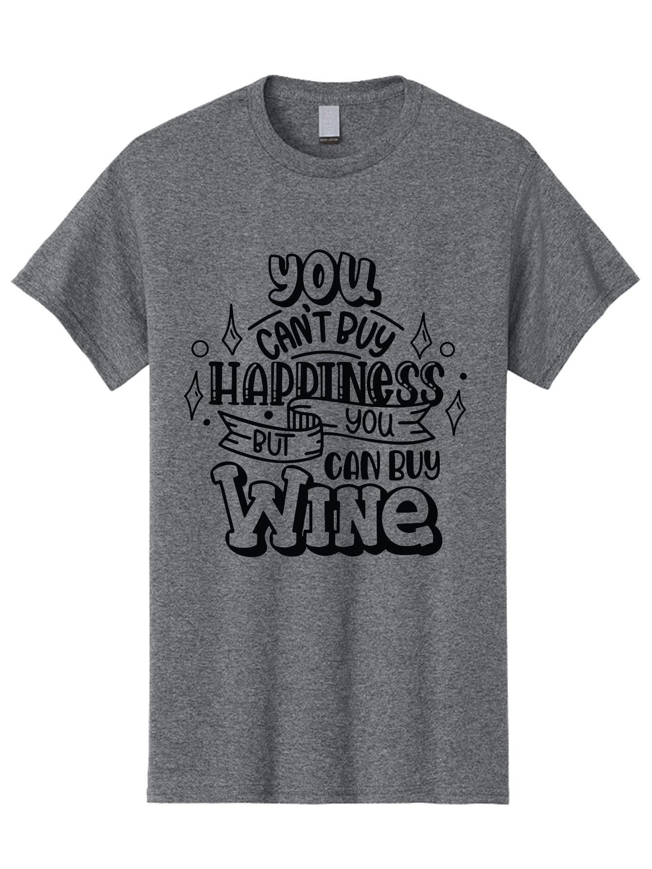 You-Can-T-Buy-Happiness-But-You-Can-Buy-Wine Men'S Graphic Tee, 100% Cotton, Comfortable Casual Summer Wear, Machine Washable, Funny Quote, Wine Lovers, Happiness And Wine, Inspirational Saying, Motivational Phrase, Wine Quote, Humor And Wine, Aad990 23