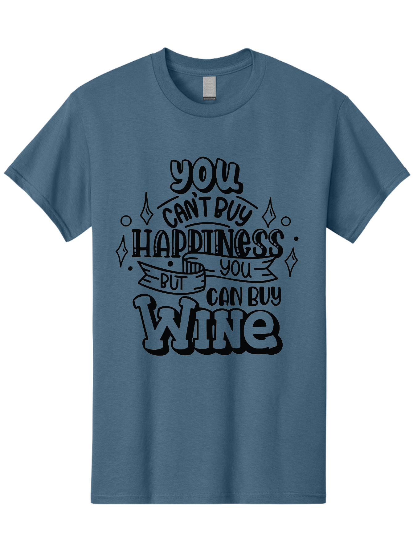 You-Can-T-Buy-Happiness-But-You-Can-Buy-Wine Men'S Graphic Tee, 100% Cotton, Comfortable Casual Summer Wear, Machine Washable, Funny Quote, Wine Lovers, Happiness And Wine, Inspirational Saying, Motivational Phrase, Wine Quote, Humor And Wine, Aad990 7
