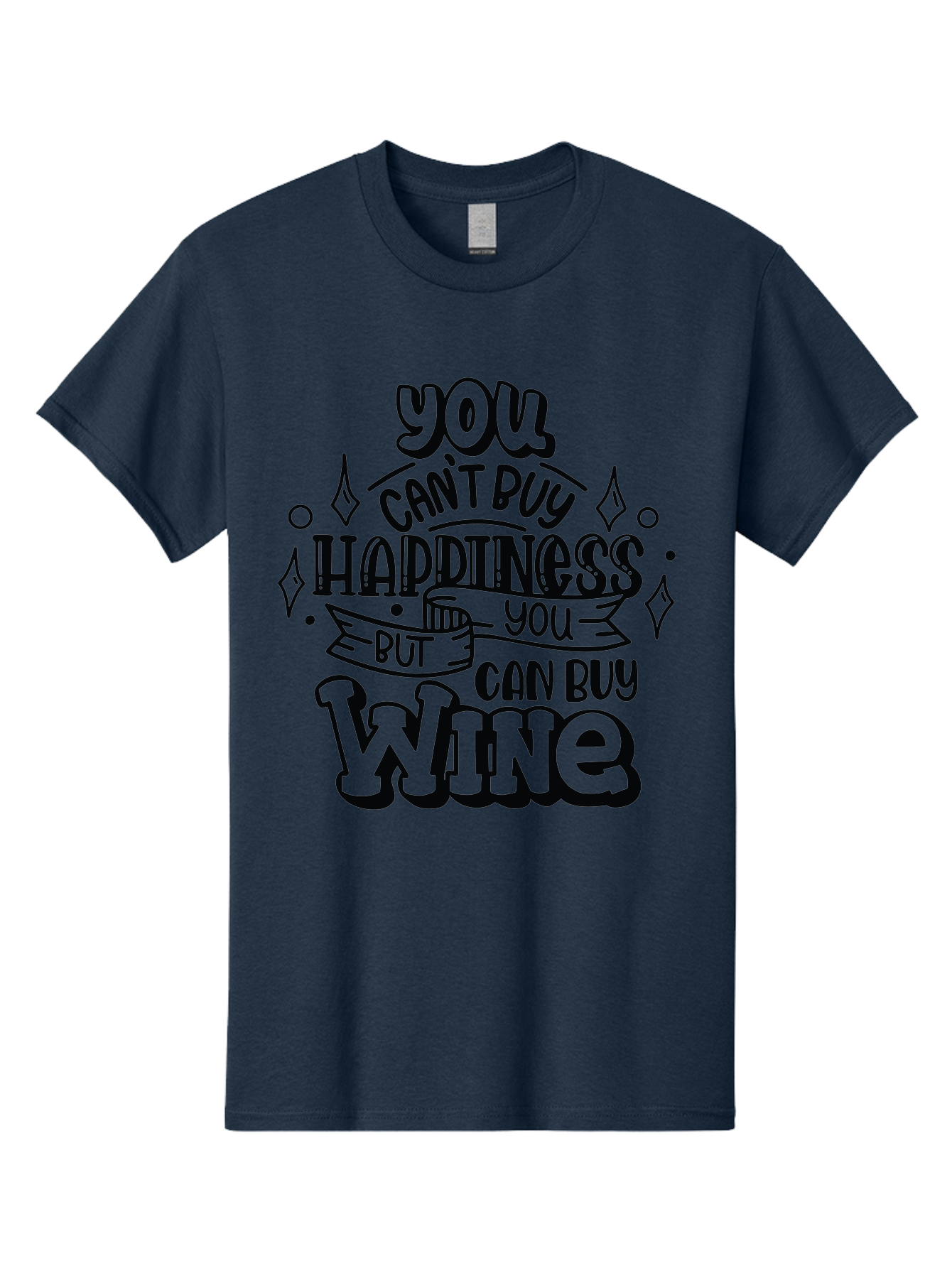 You-Can-T-Buy-Happiness-But-You-Can-Buy-Wine Men'S Graphic Tee, 100% Cotton, Comfortable Casual Summer Wear, Machine Washable, Funny Quote, Wine Lovers, Happiness And Wine, Inspirational Saying, Motivational Phrase, Wine Quote, Humor And Wine, Aad990 15