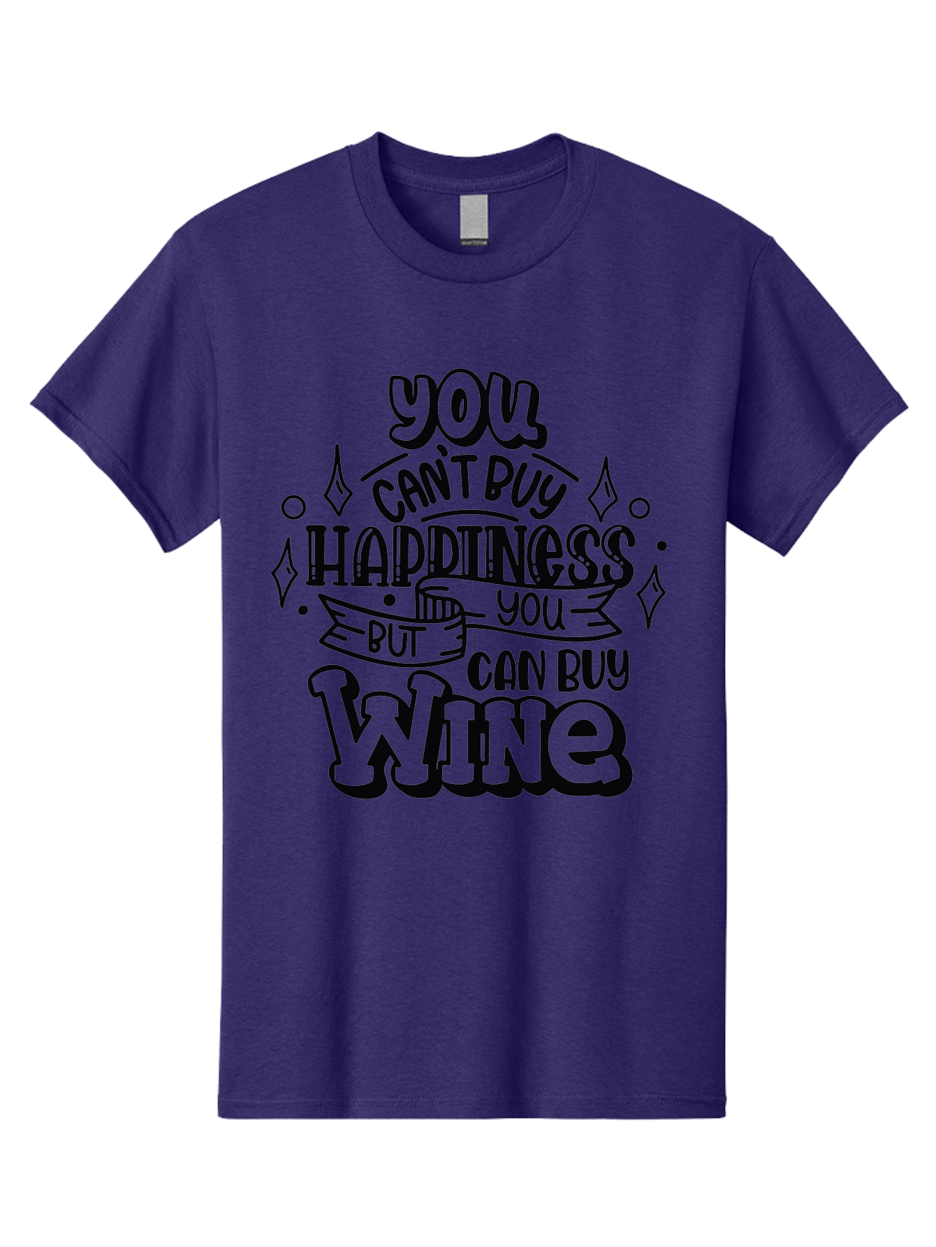 You-Can-T-Buy-Happiness-But-You-Can-Buy-Wine Men'S Graphic Tee, 100% Cotton, Comfortable Casual Summer Wear, Machine Washable, Funny Quote, Wine Lovers, Happiness And Wine, Inspirational Saying, Motivational Phrase, Wine Quote, Humor And Wine, Aad990 9