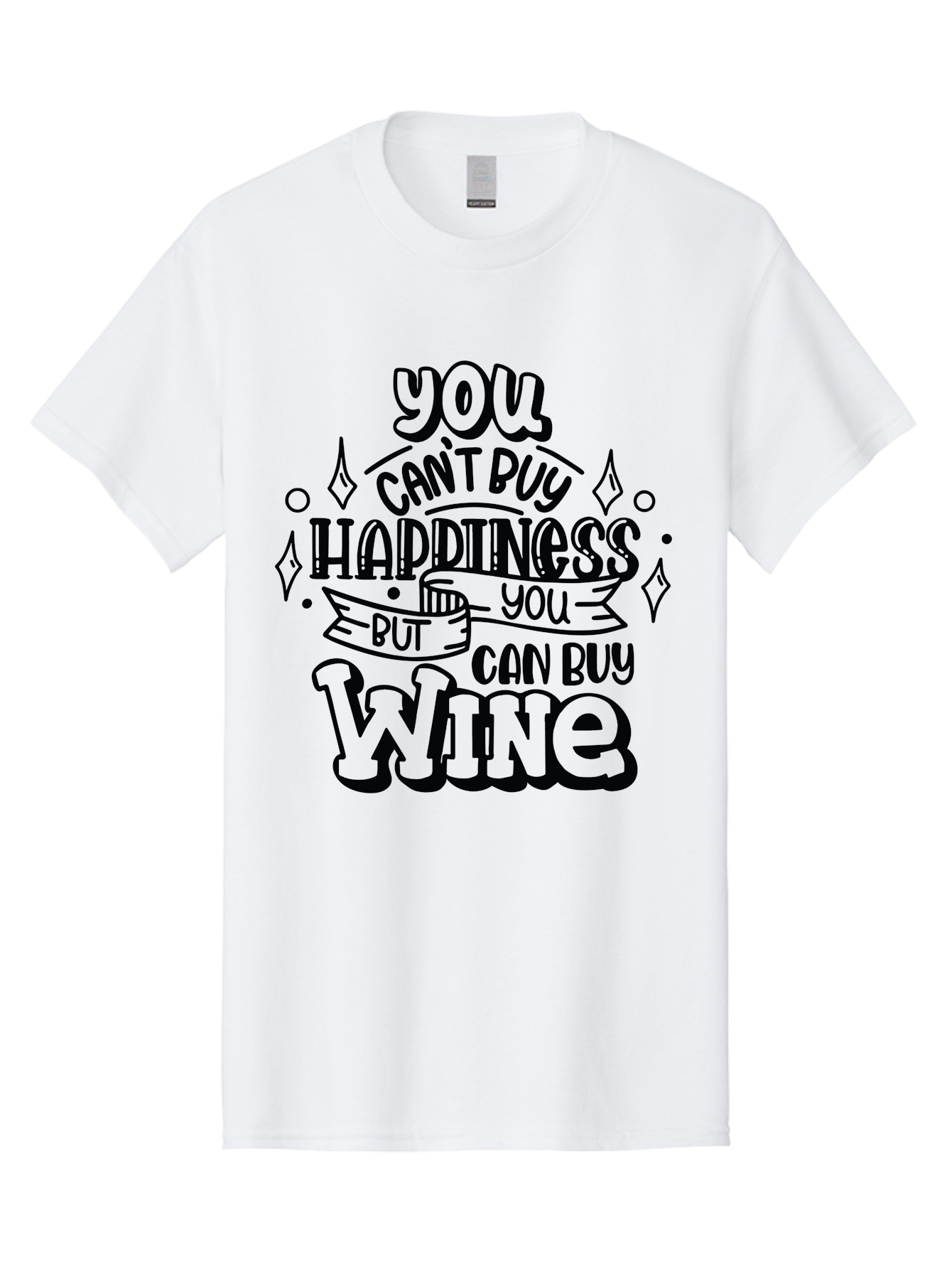 You-Can-T-Buy-Happiness-But-You-Can-Buy-Wine Men'S Graphic Tee, 100% Cotton, Comfortable Casual Summer Wear, Machine Washable, Funny Quote, Wine Lovers, Happiness And Wine, Inspirational Saying, Motivational Phrase, Wine Quote, Humor And Wine, Aad990 5