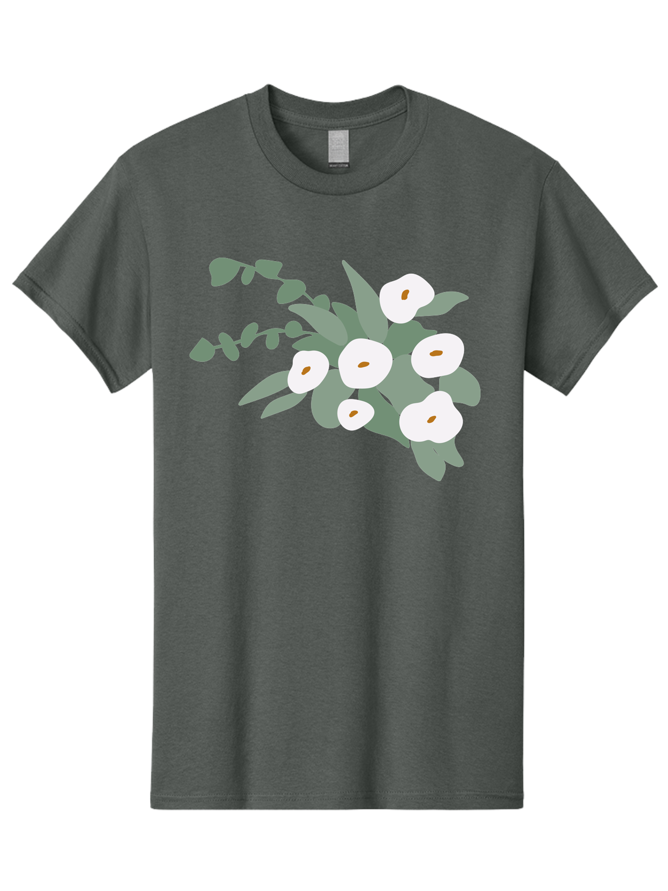 After-Glow Men'S Graphic Tee, 100% Cotton, Comfortable Casual Summer Wear, Machine Washable, Lotus Flowers, White Blooms, Gray Leaves, Spiritual Symbols, Serene Atmosphere, Peaceful Ambiance, Afterlife, Lotus Flower, Gray Graphics Aad992 13