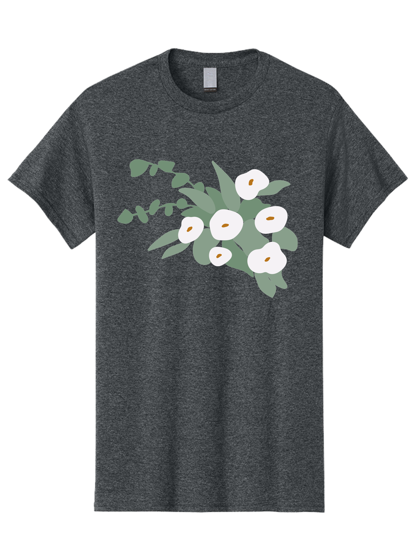 After-Glow Men'S Graphic Tee, 100% Cotton, Comfortable Casual Summer Wear, Machine Washable, Lotus Flowers, White Blooms, Gray Leaves, Spiritual Symbols, Serene Atmosphere, Peaceful Ambiance, Afterlife, Lotus Flower, Gray Graphics Aad992 5
