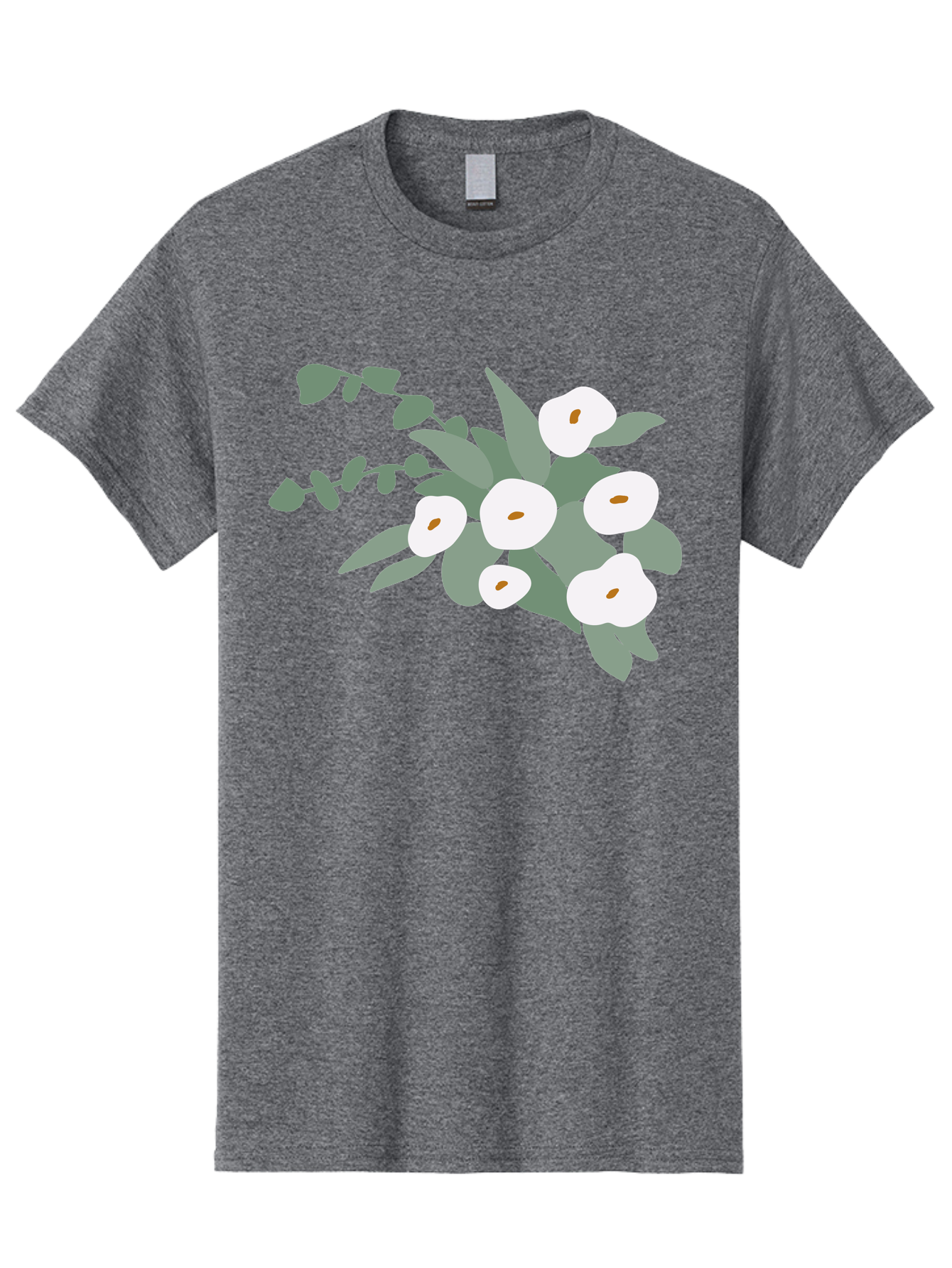 After-Glow Men'S Graphic Tee, 100% Cotton, Comfortable Casual Summer Wear, Machine Washable, Lotus Flowers, White Blooms, Gray Leaves, Spiritual Symbols, Serene Atmosphere, Peaceful Ambiance, Afterlife, Lotus Flower, Gray Graphics Aad992 17