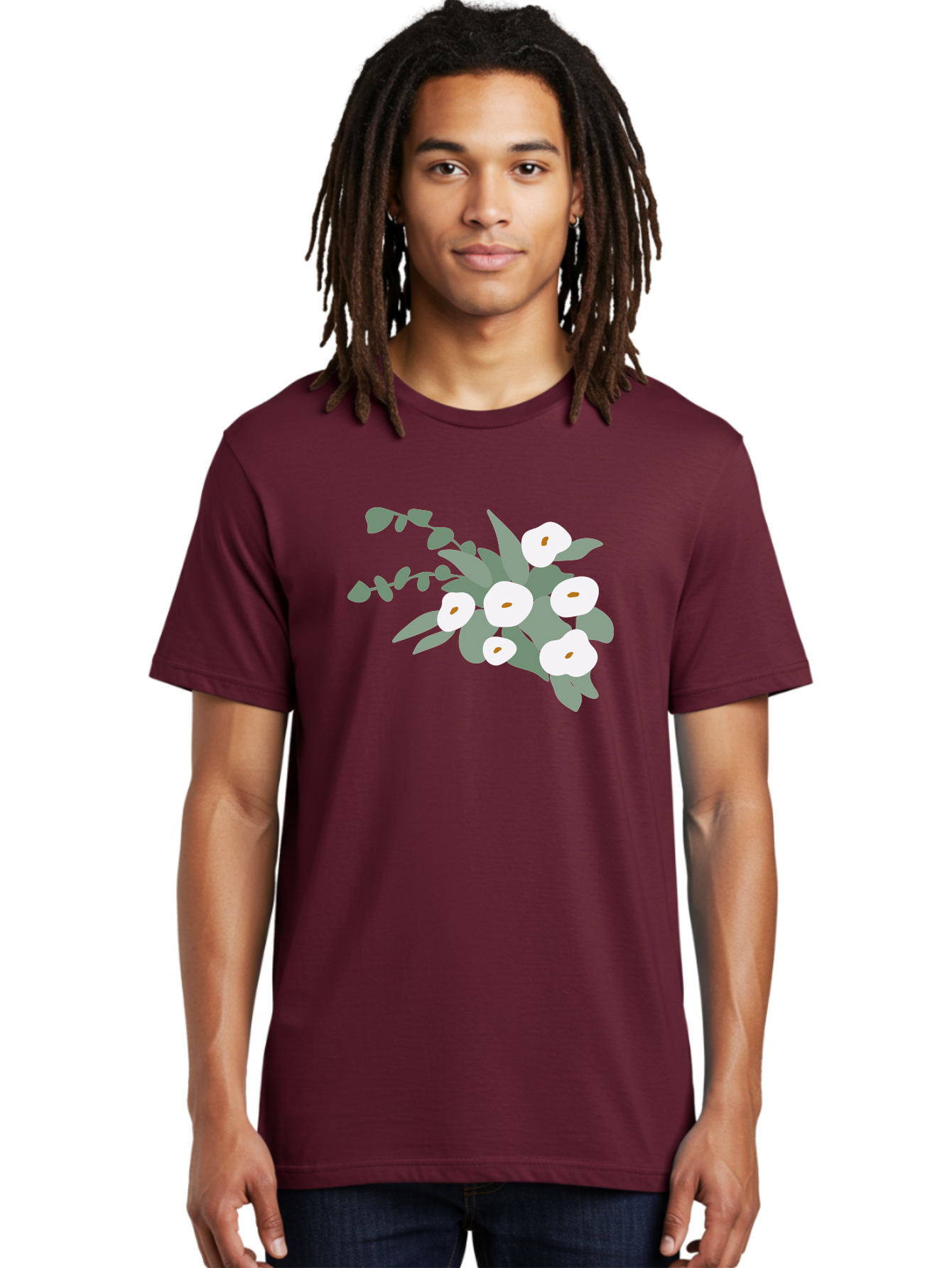 After-Glow Men'S Graphic Tee, 100% Cotton, Comfortable Casual Summer Wear, Machine Washable, Lotus Flowers, White Blooms, Gray Leaves, Spiritual Symbols, Serene Atmosphere, Peaceful Ambiance, Afterlife, Lotus Flower, Gray Graphics Aad992 20