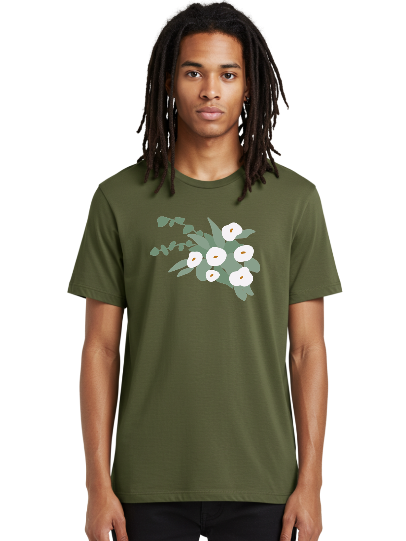 After-Glow Men'S Graphic Tee, 100% Cotton, Comfortable Casual Summer Wear, Machine Washable, Lotus Flowers, White Blooms, Gray Leaves, Spiritual Symbols, Serene Atmosphere, Peaceful Ambiance, Afterlife, Lotus Flower, Gray Graphics Aad992 22