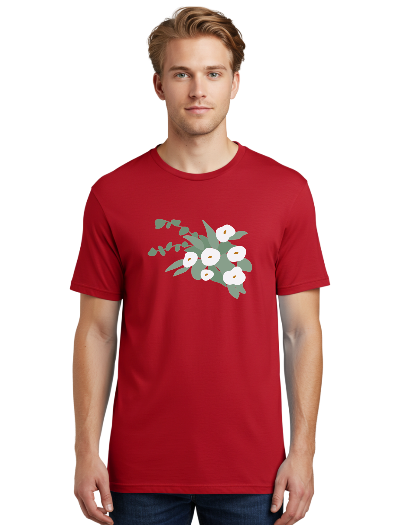 After-Glow Men'S Graphic Tee, 100% Cotton, Comfortable Casual Summer Wear, Machine Washable, Lotus Flowers, White Blooms, Gray Leaves, Spiritual Symbols, Serene Atmosphere, Peaceful Ambiance, Afterlife, Lotus Flower, Gray Graphics Aad992 26