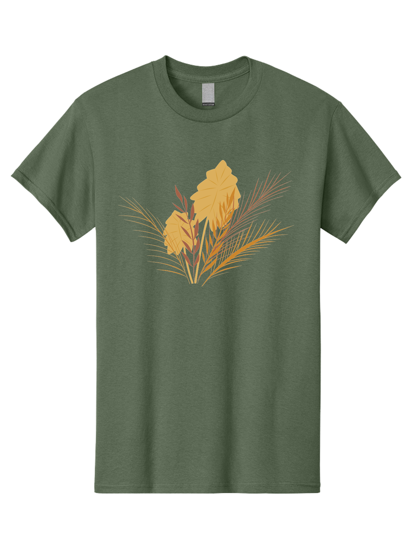 Autumn-Leaves Men'S Graphic Tee, 100% Cotton, Comfortable Casual Summer Wear, Machine Washable, Autumn Leaves, Fall Foliage, Nature Illustration, Stylized Plants, Graphic Design Elements, Digital Art, Orange Leaves, Red Stalks, Aad994 29