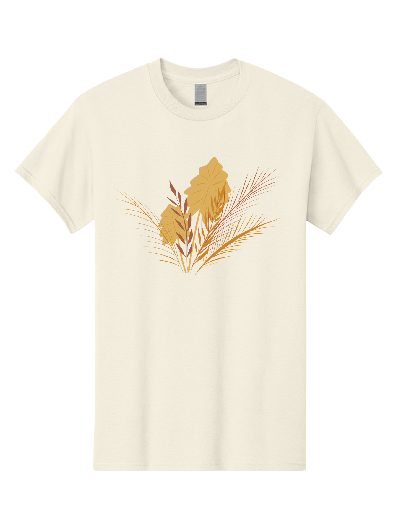 Autumn-Leaves Men'S Graphic Tee, 100% Cotton, Comfortable Casual Summer Wear, Machine Washable, Autumn Leaves, Fall Foliage, Nature Illustration, Stylized Plants, Graphic Design Elements, Digital Art, Orange Leaves, Red Stalks, Aad994 27