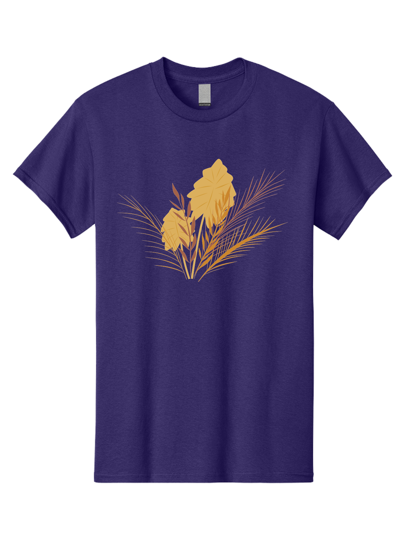 Autumn-Leaves Men'S Graphic Tee, 100% Cotton, Comfortable Casual Summer Wear, Machine Washable, Autumn Leaves, Fall Foliage, Nature Illustration, Stylized Plants, Graphic Design Elements, Digital Art, Orange Leaves, Red Stalks, Aad994 25