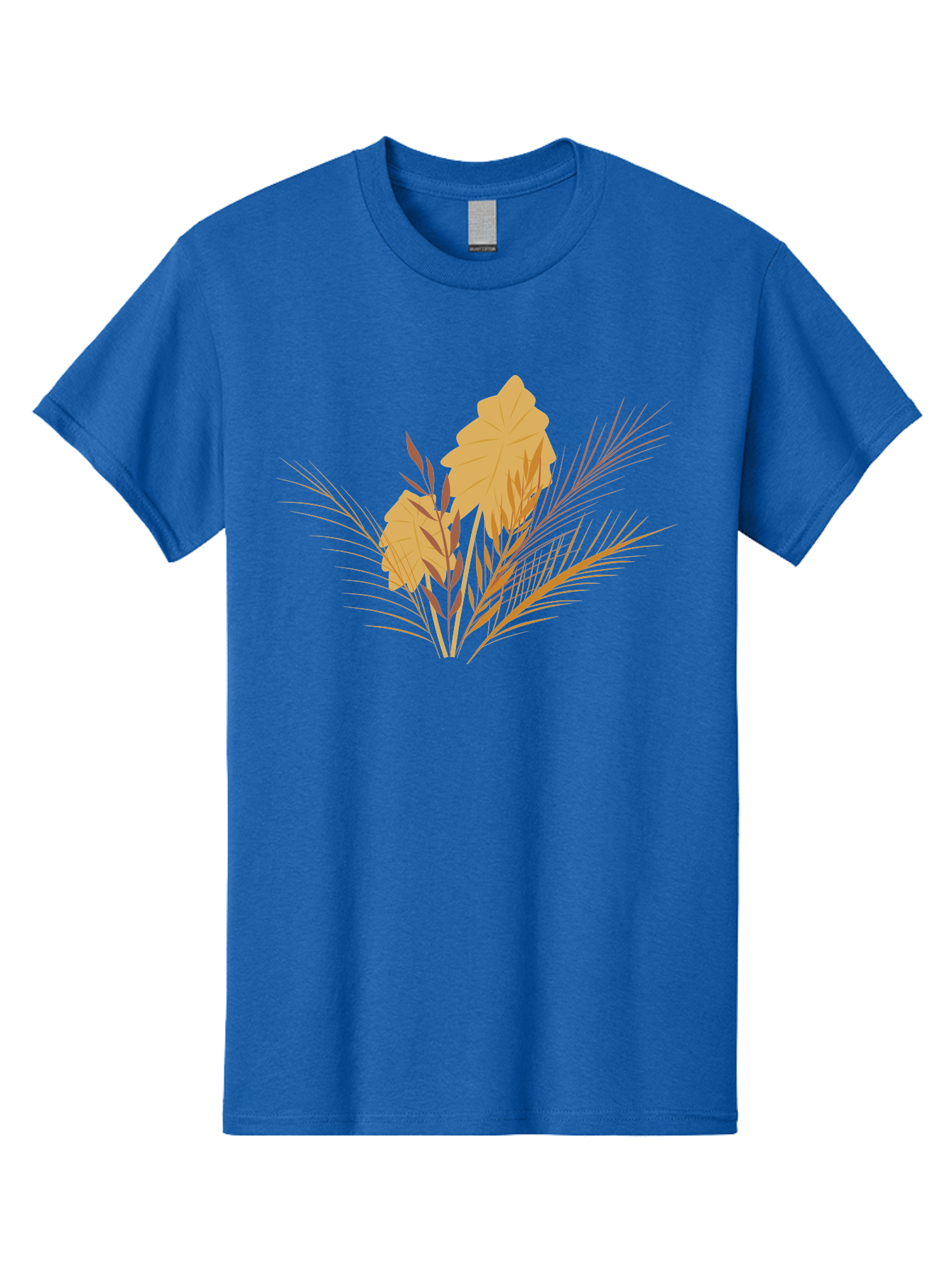 Autumn-Leaves Men'S Graphic Tee, 100% Cotton, Comfortable Casual Summer Wear, Machine Washable, Autumn Leaves, Fall Foliage, Nature Illustration, Stylized Plants, Graphic Design Elements, Digital Art, Orange Leaves, Red Stalks, Aad994 7