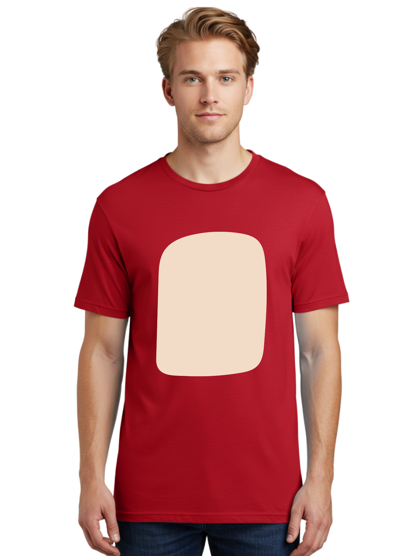 Beige-Rectangle Men'S Graphic Tee, 100% Cotton, Comfortable Casual Summer Wear, Machine Washable, Beige Rectangle, Rounded Corners, Plain Shape, Simple Design, Minimalist Aesthetic, Neutral Color, Soft Edges Aad997 28