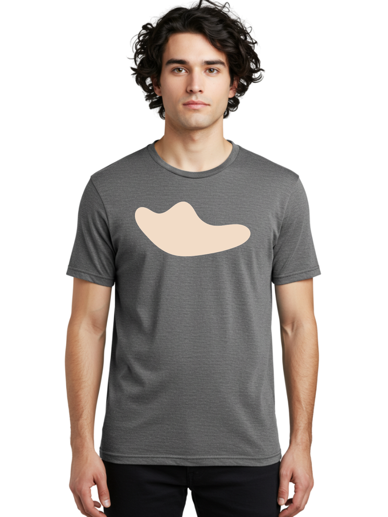 Cashew-Nut-1 Men'S Graphic Tee, 100% Cotton, Comfortable Casual Summer Wear, Machine Washable, Cashew Nut, Snack Food, Healthy Eating, Nutty Flavor, Beige Color, Abstract Shape, Simple Design, Minimalist Art Aae001 14