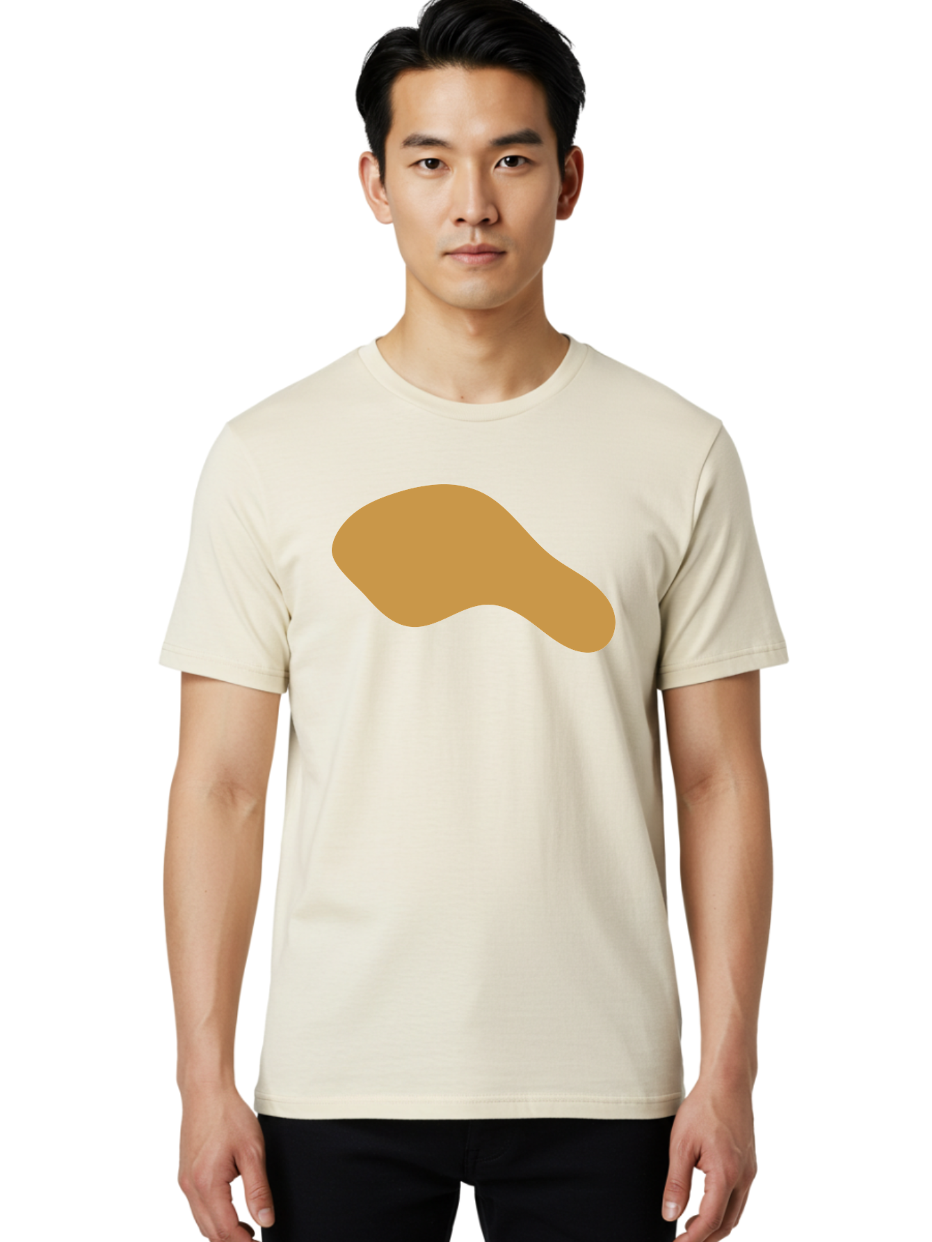 Chicken-Drumstick Men'S Graphic Tee, 100% Cotton, Comfortable Casual Summer Wear, Machine Washable, Fried Chicken, Chicken Leg, Food Illustration, Abstract Shape, Brown Color, Simple Design, Digital Art, Culinary Theme Aae003 30