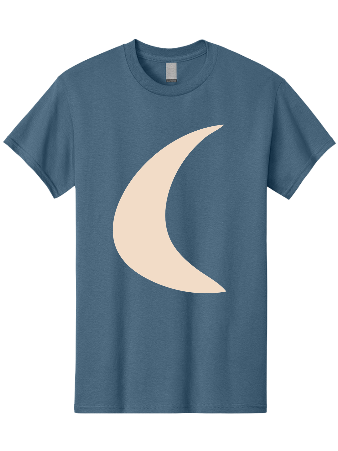 Crescent-Moon Men'S Graphic Tee, 100% Cotton, Comfortable Casual Summer Wear, Machine Washable, Crescent Moon, Pale Moon Shape, Simple Graphics, Minimalist Design, Moon Symbol, Digital Illustration, Abstract Shapes Aae007 21