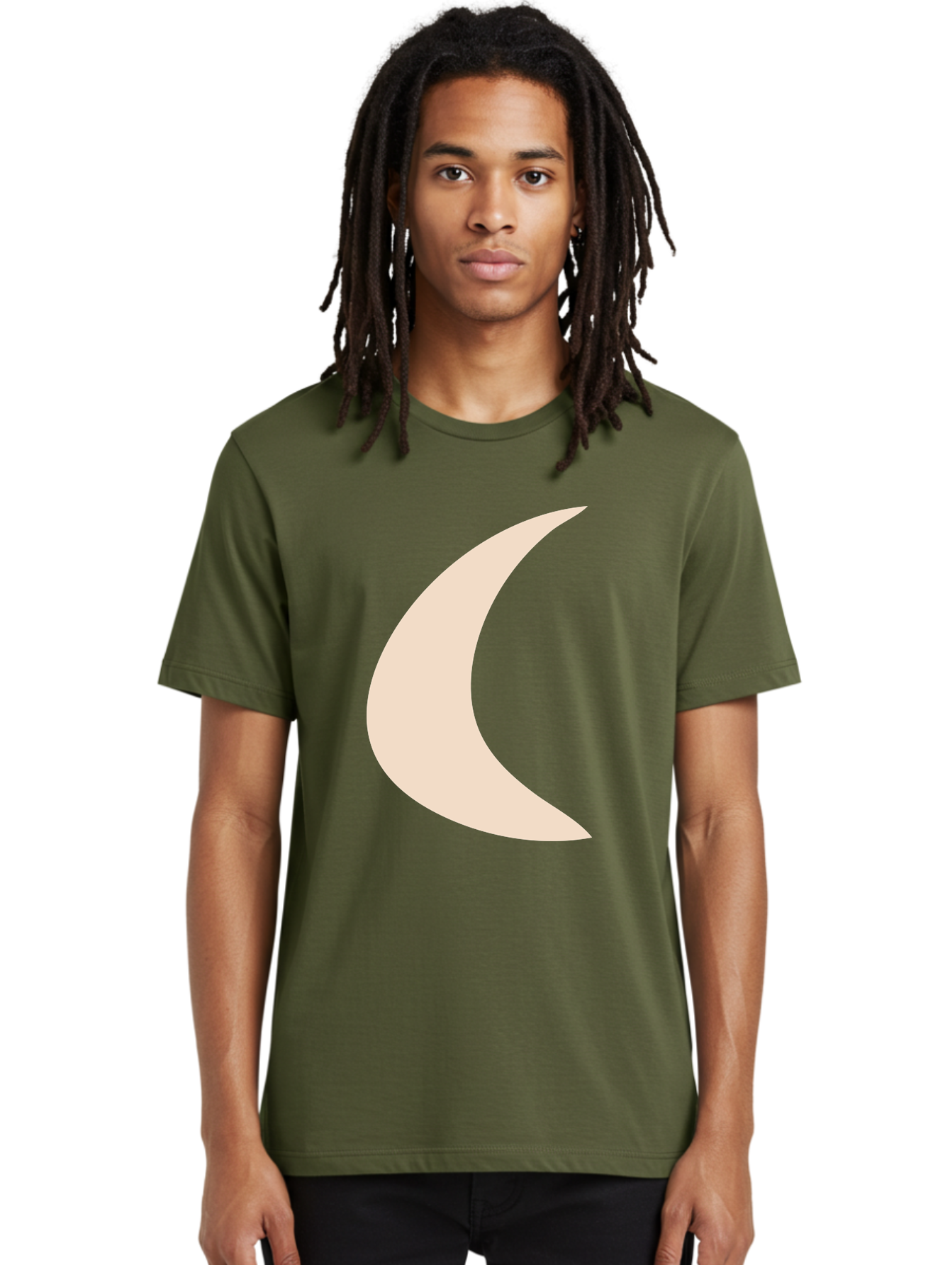 Crescent-Moon Men'S Graphic Tee, 100% Cotton, Comfortable Casual Summer Wear, Machine Washable, Crescent Moon, Pale Moon Shape, Simple Graphics, Minimalist Design, Moon Symbol, Digital Illustration, Abstract Shapes Aae007 14