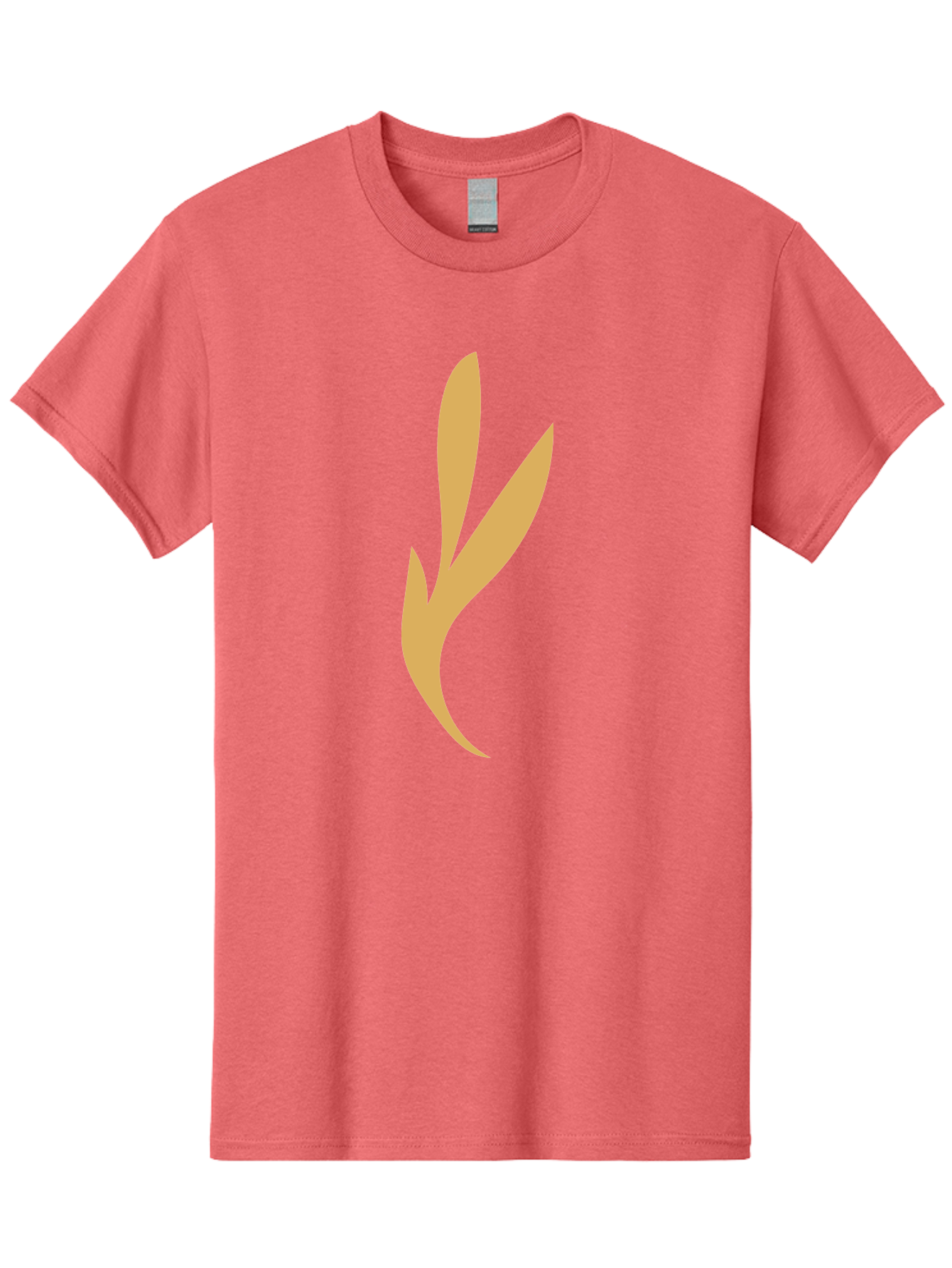 Curved-Leaf Men'S Graphic Tee, 100% Cotton, Comfortable Casual Summer Wear, Machine Washable, Orange Abstract Leaf, Simple Design, Minimalist Art, Stylized Foliage, Modern Graphic, Creative Illustration, Abstract Shape, Digital Art Aae008 23