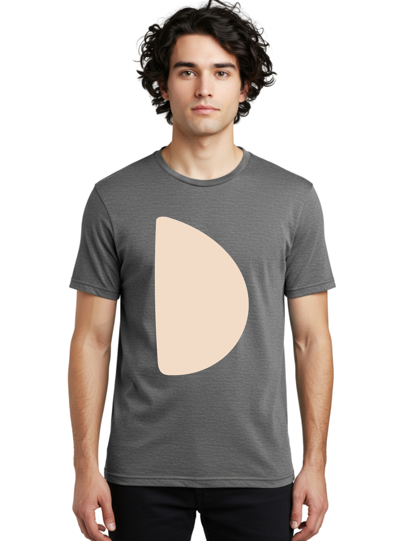 D Men'S Graphic Tee, 100% Cotton, Comfortable Casual Summer Wear, Machine Washable, Pacman Character, Simple Design, Minimalist Art, Beige Color, Retro Gaming, Iconic Symbol, Classic Video Game Aae009 14