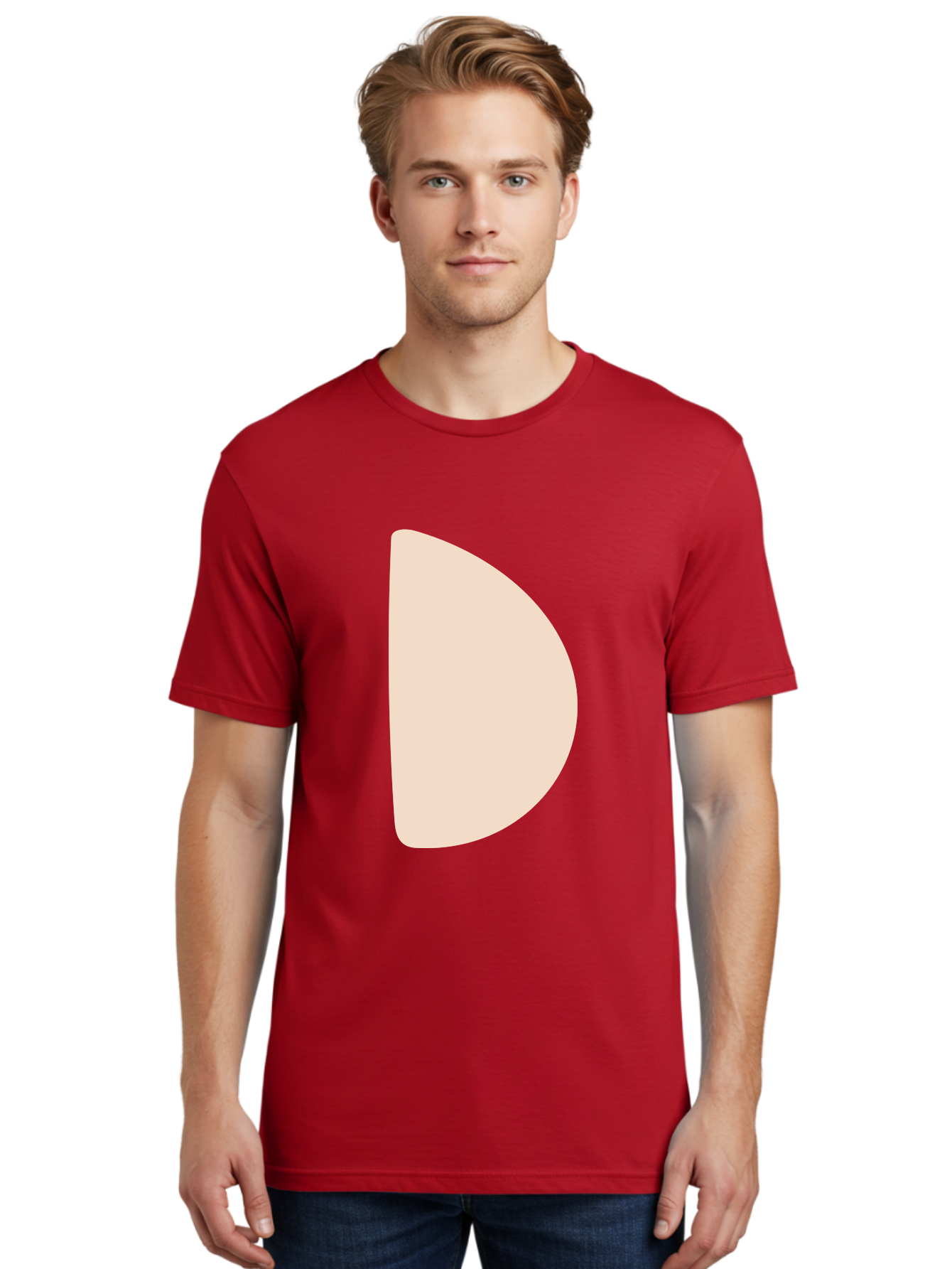 D Men'S Graphic Tee, 100% Cotton, Comfortable Casual Summer Wear, Machine Washable, Pacman Character, Simple Design, Minimalist Art, Beige Color, Retro Gaming, Iconic Symbol, Classic Video Game Aae009 24