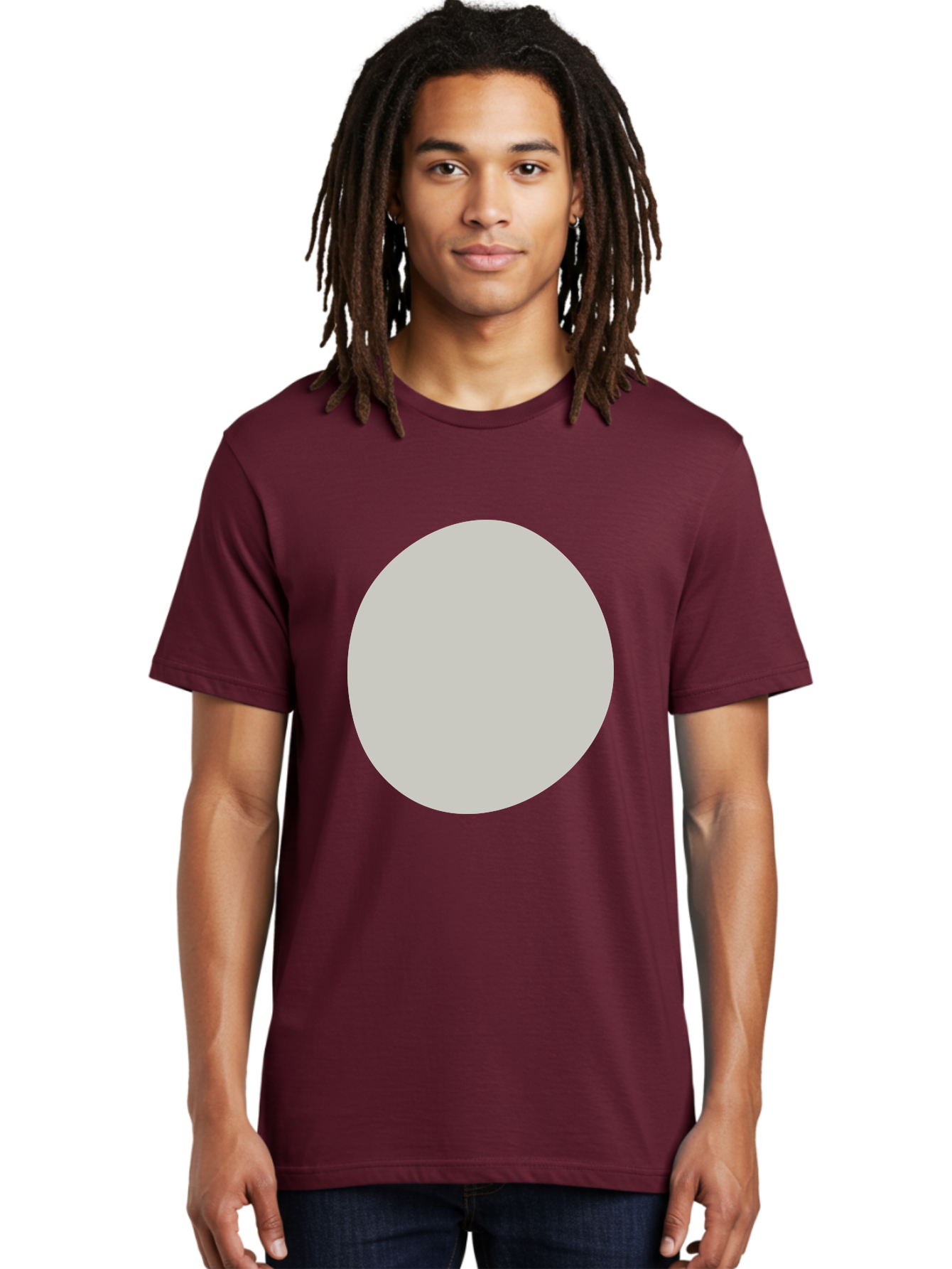 Gray-Circle Men'S Graphic Tee, 100% Cotton, Comfortable Casual Summer Wear, Machine Washable, Gray Circle, Simple Shape, Minimalist Design, Abstract Art, Geometric Figure, Modern Aesthetic, Clean Lines Aae023 26