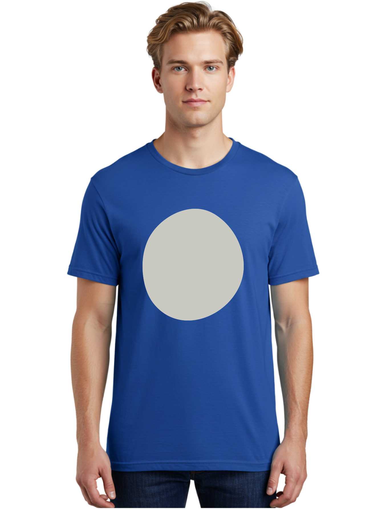 Gray-Circle Men'S Graphic Tee, 100% Cotton, Comfortable Casual Summer Wear, Machine Washable, Gray Circle, Simple Shape, Minimalist Design, Abstract Art, Geometric Figure, Modern Aesthetic, Clean Lines Aae023 30