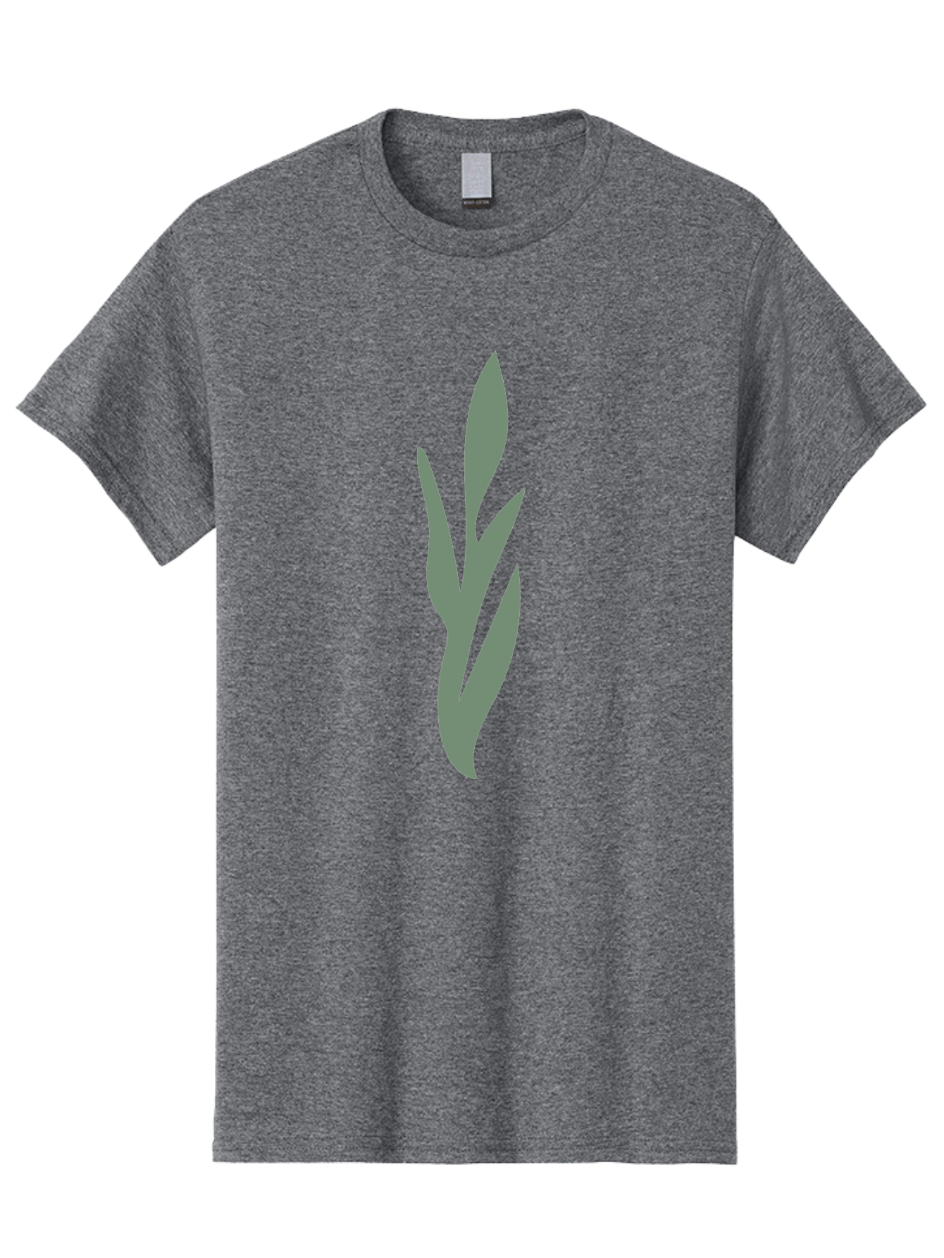Gray-Leaves Men'S Graphic Tee, 100% Cotton, Comfortable Casual Summer Wear, Machine Washable, Gray Leaves, Simple Graphics, Minimal Design, Green Background, Leafy Silhouette, Abstract Art, Modern Graphic Aae024 27