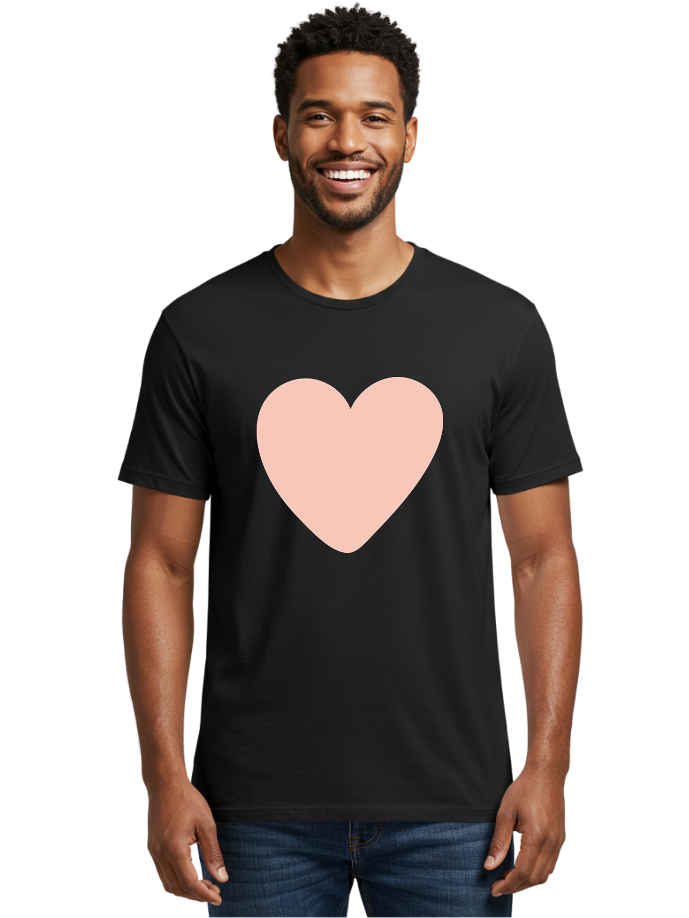Heart Men'S Graphic Tee, 100% Cotton, Comfortable Casual Summer Wear, Machine Washable, Heart Symbol, Love Icon, Pink Heart, Digital Art, Minimalist Design, Simple Shape, Heart Illustration, Love Symbol Aae025 28