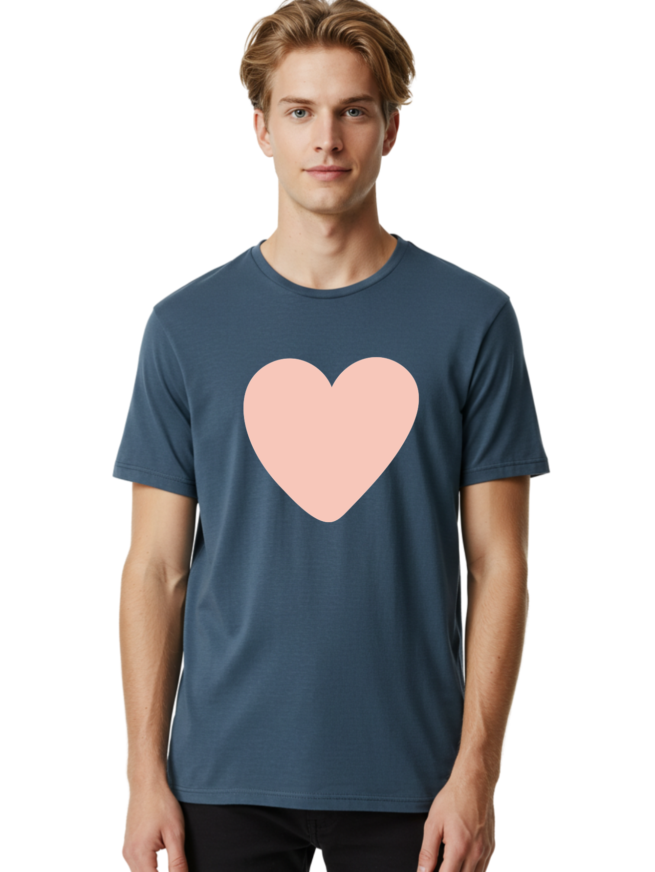 Heart Men'S Graphic Tee, 100% Cotton, Comfortable Casual Summer Wear, Machine Washable, Heart Symbol, Love Icon, Pink Heart, Digital Art, Minimalist Design, Simple Shape, Heart Illustration, Love Symbol Aae025 26