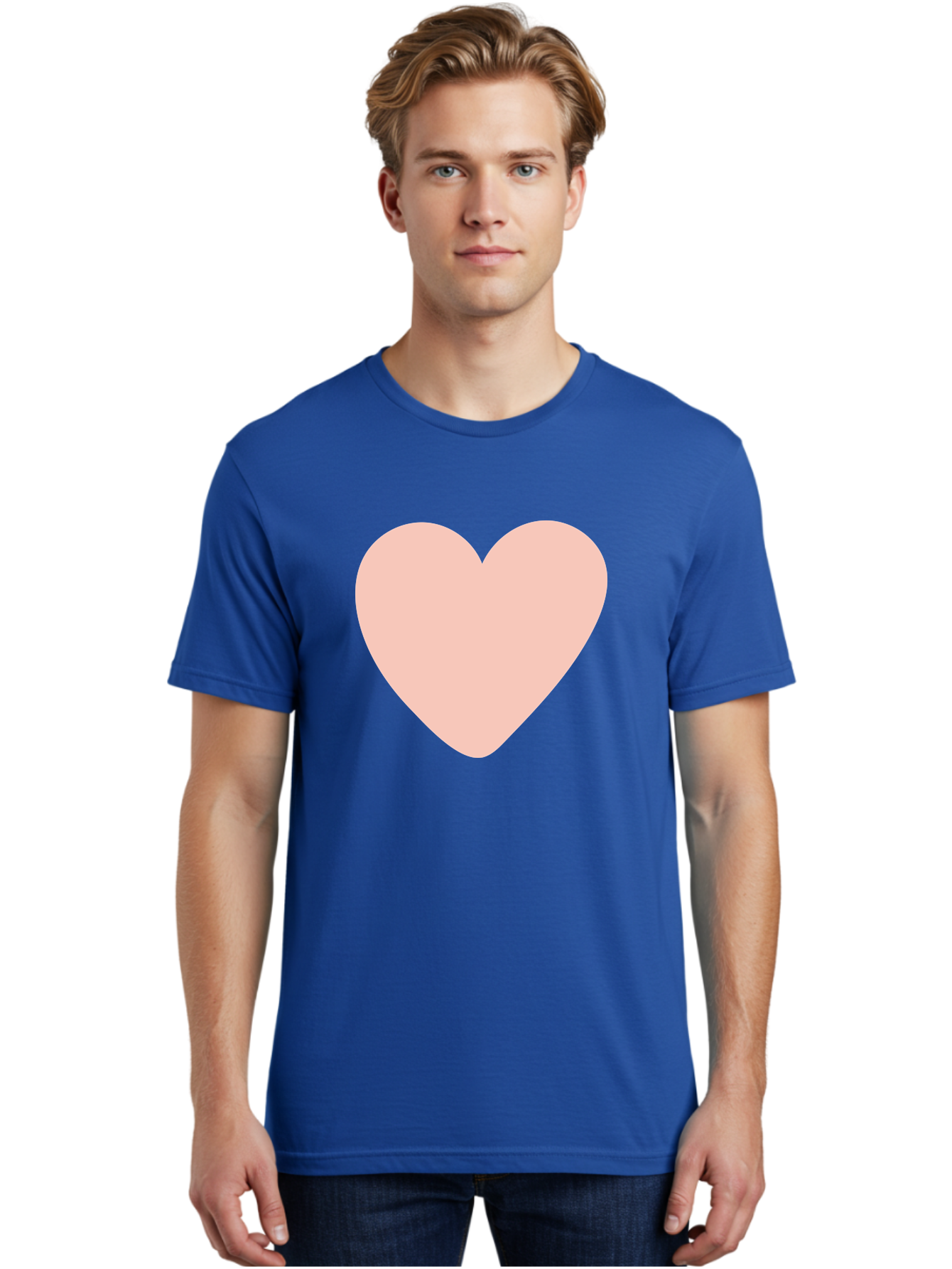 Heart Men'S Graphic Tee, 100% Cotton, Comfortable Casual Summer Wear, Machine Washable, Heart Symbol, Love Icon, Pink Heart, Digital Art, Minimalist Design, Simple Shape, Heart Illustration, Love Symbol Aae025 18