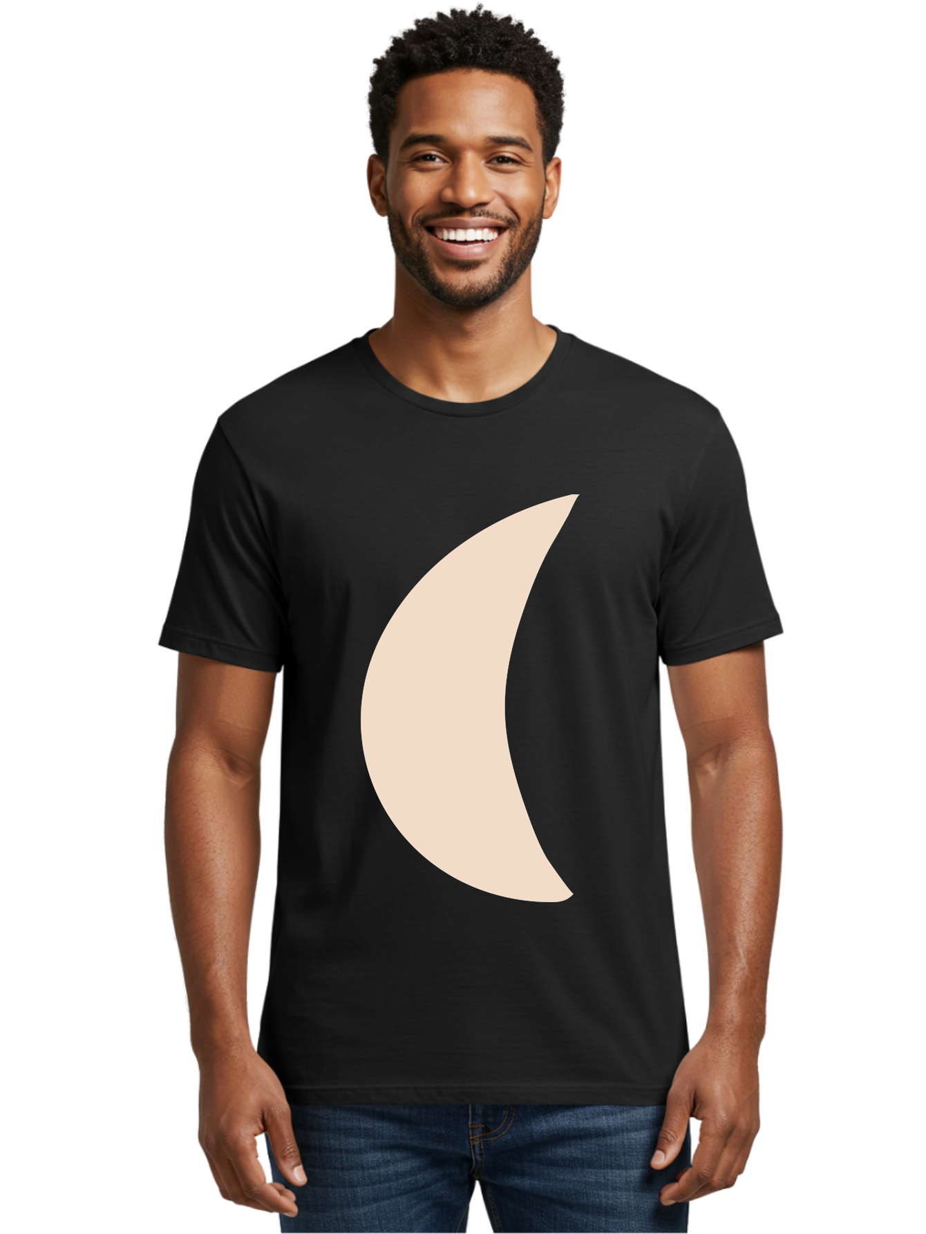 Moon Men'S Graphic Tee, 100% Cotton, Comfortable Casual Summer Wear, Machine Washable, Crescent Moon, Moon Shape, Minimalist Design, Simple Art, Lunar Symbol, Celestial Body, Abstract Illustration Aae032 16