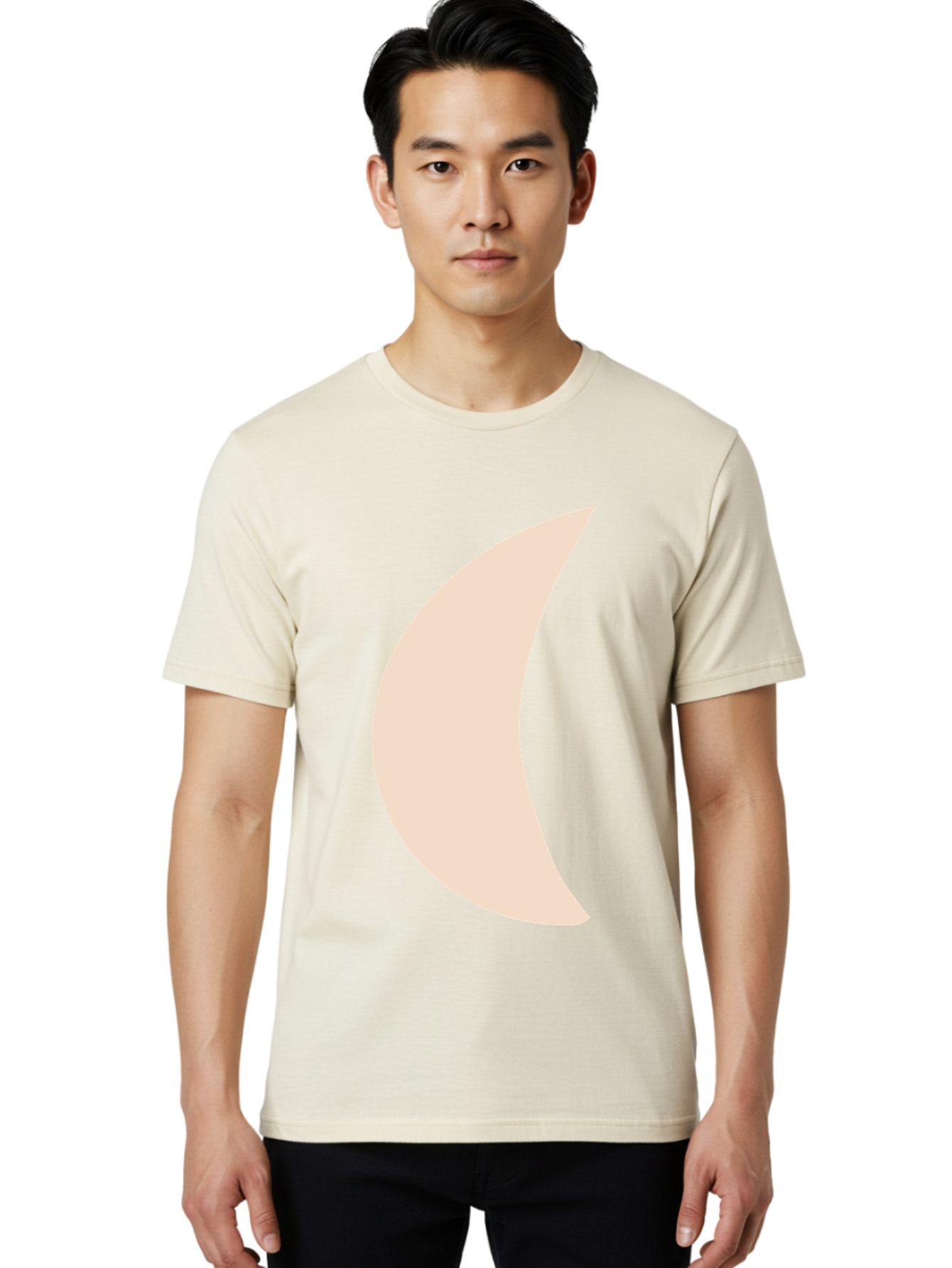 Moon Men'S Graphic Tee, 100% Cotton, Comfortable Casual Summer Wear, Machine Washable, Crescent Moon, Moon Shape, Minimalist Design, Simple Art, Lunar Symbol, Celestial Body, Abstract Illustration Aae032 18