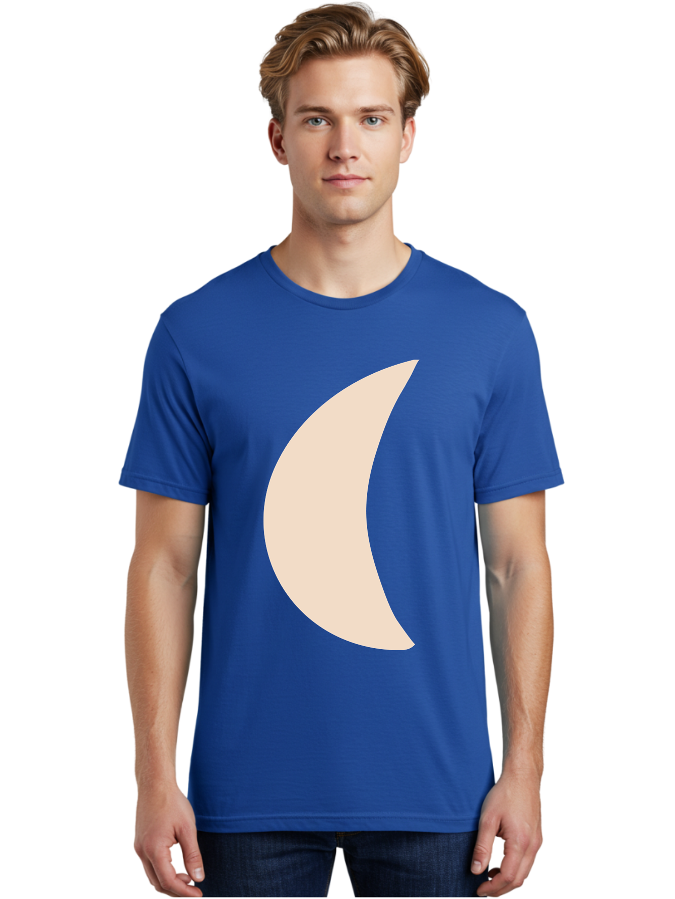 Moon Men'S Graphic Tee, 100% Cotton, Comfortable Casual Summer Wear, Machine Washable, Crescent Moon, Moon Shape, Minimalist Design, Simple Art, Lunar Symbol, Celestial Body, Abstract Illustration Aae032 6