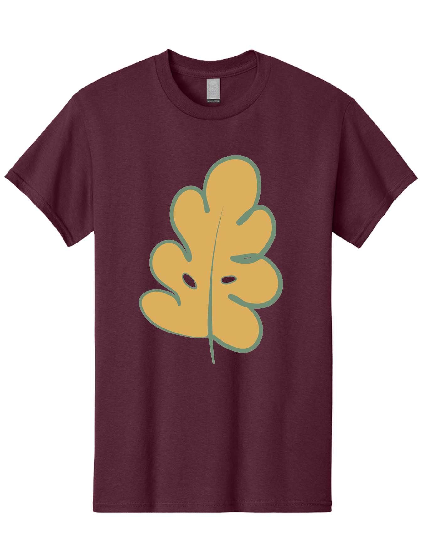Oak-Leaf Men'S Graphic Tee, 100% Cotton, Comfortable Casual Summer Wear, Machine Washable, Oak Leaf, Cartoon Leaf, Autumn Foliage, Fall Colors, Nature Illustration, Simple Graphic, Leaf Design, Orange Leaf Aae034 15